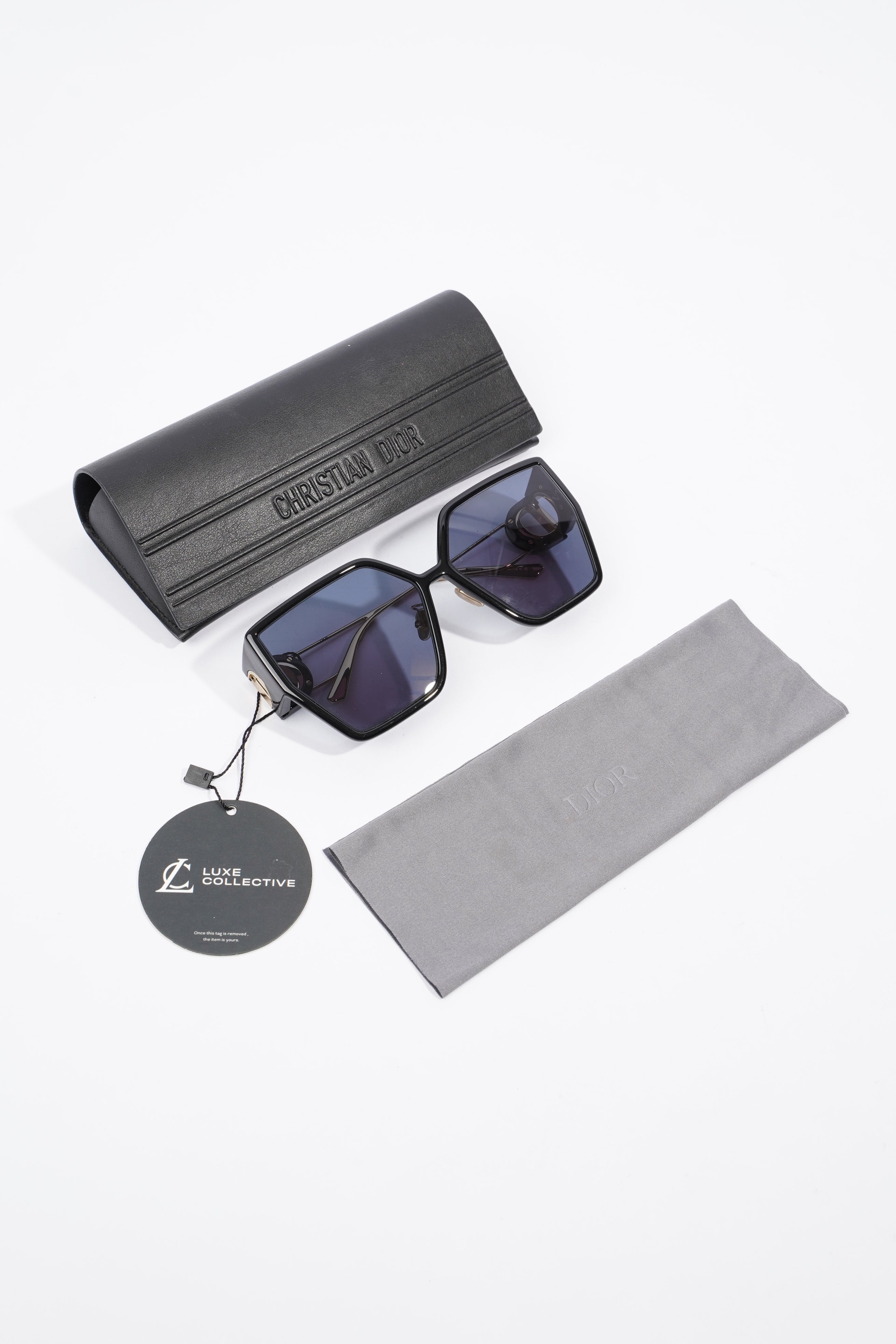 Christian Dior 30 Montaigne Sunglasses Black / Gold Acetate 130