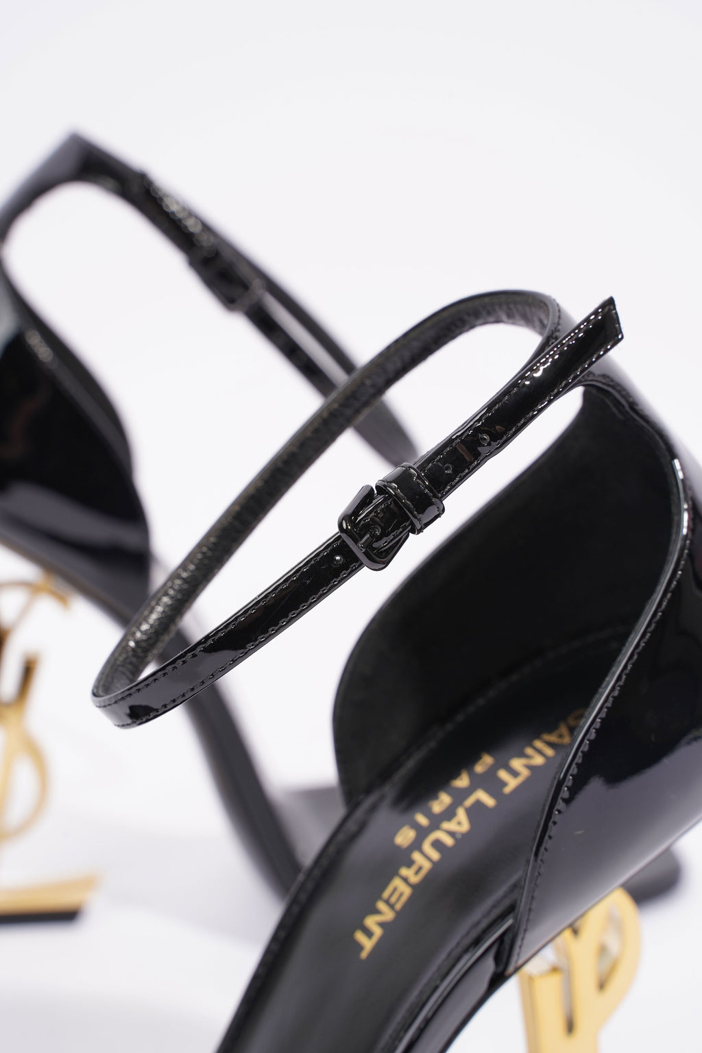 Saint Laurent Opyum Black / Gold Patent Leather EU 39 UK 6