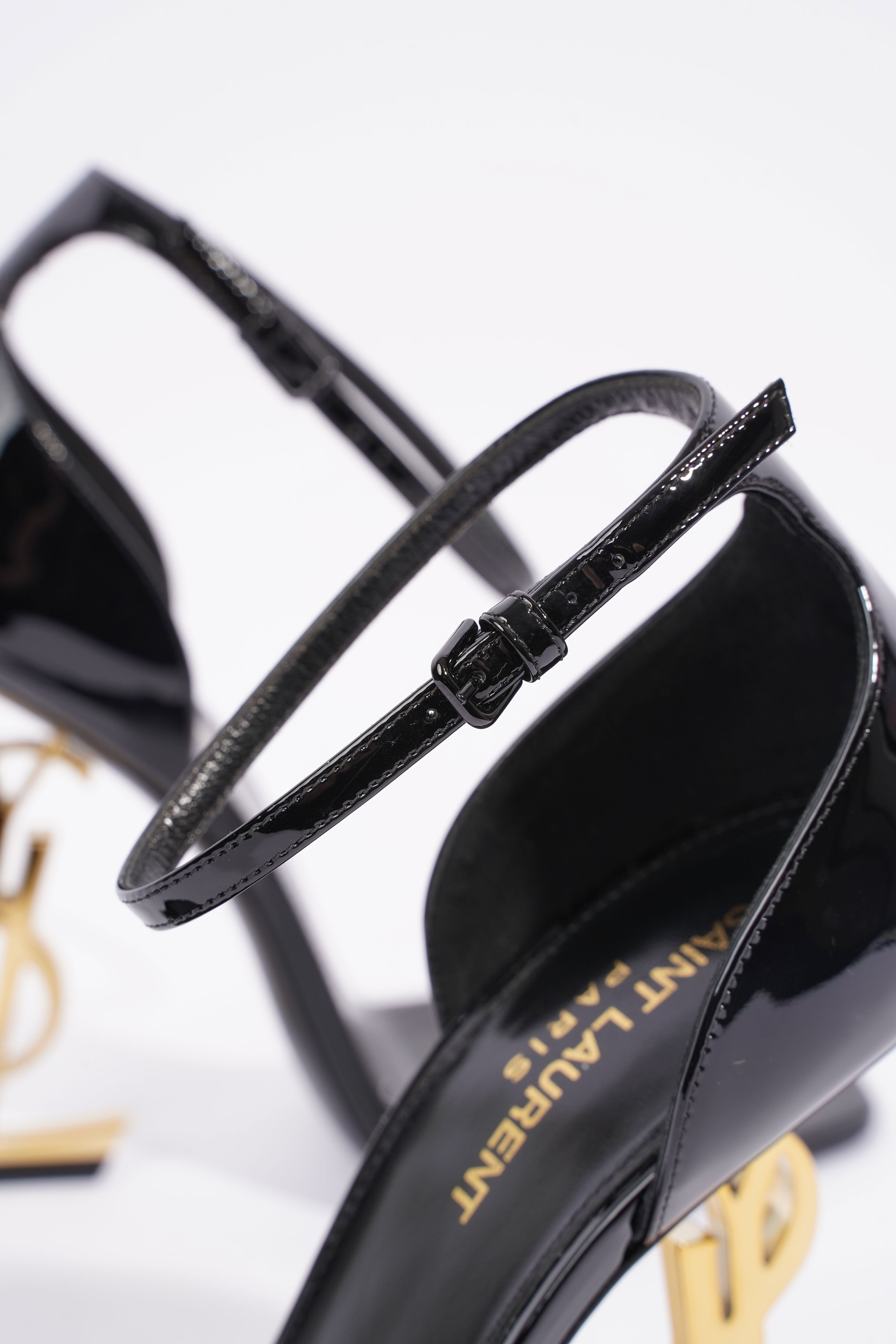 Saint Laurent Opyum Black / Gold Patent Leather EU 39 UK 6