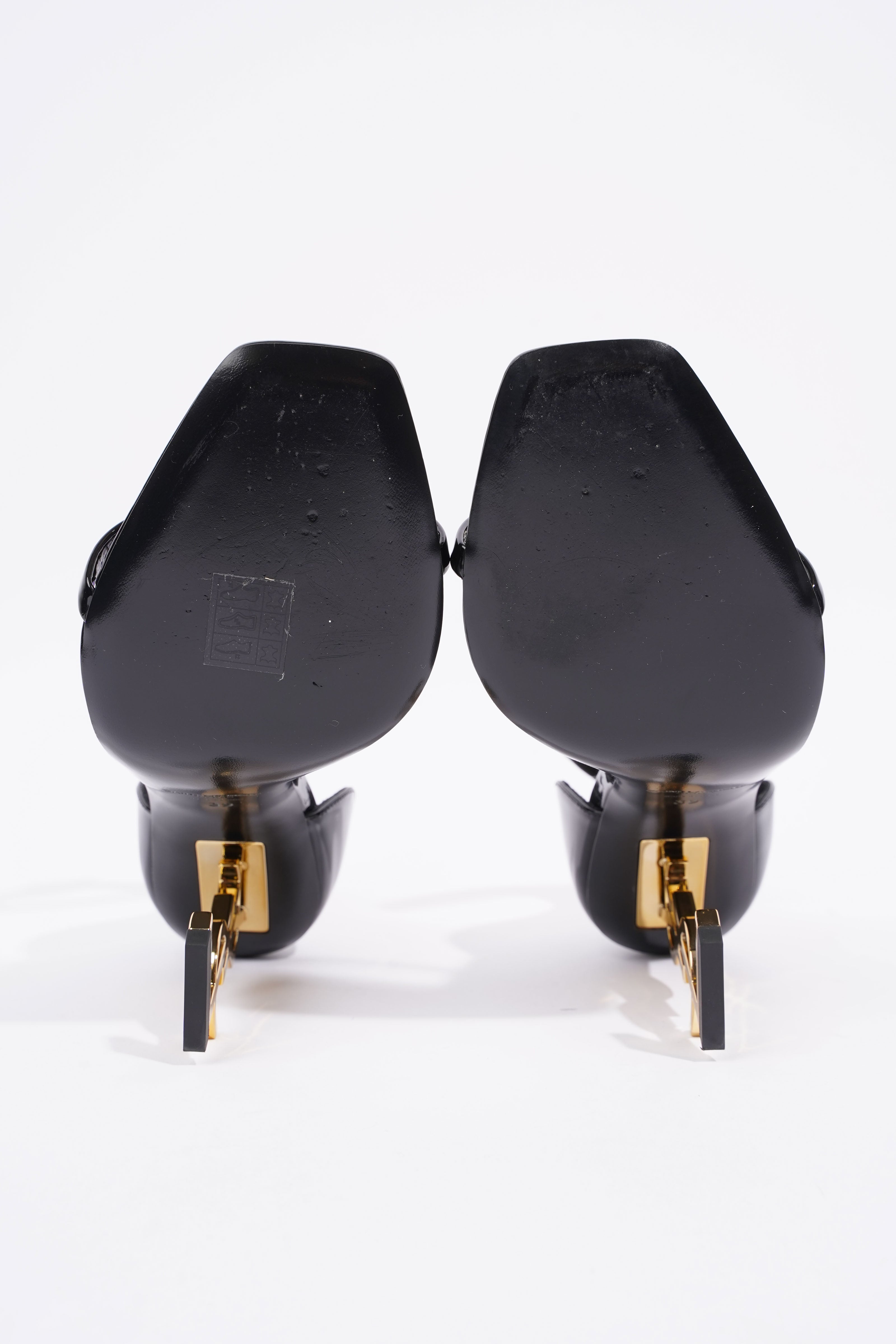 Saint Laurent Opyum Black / Gold Patent Leather EU 39 UK 6