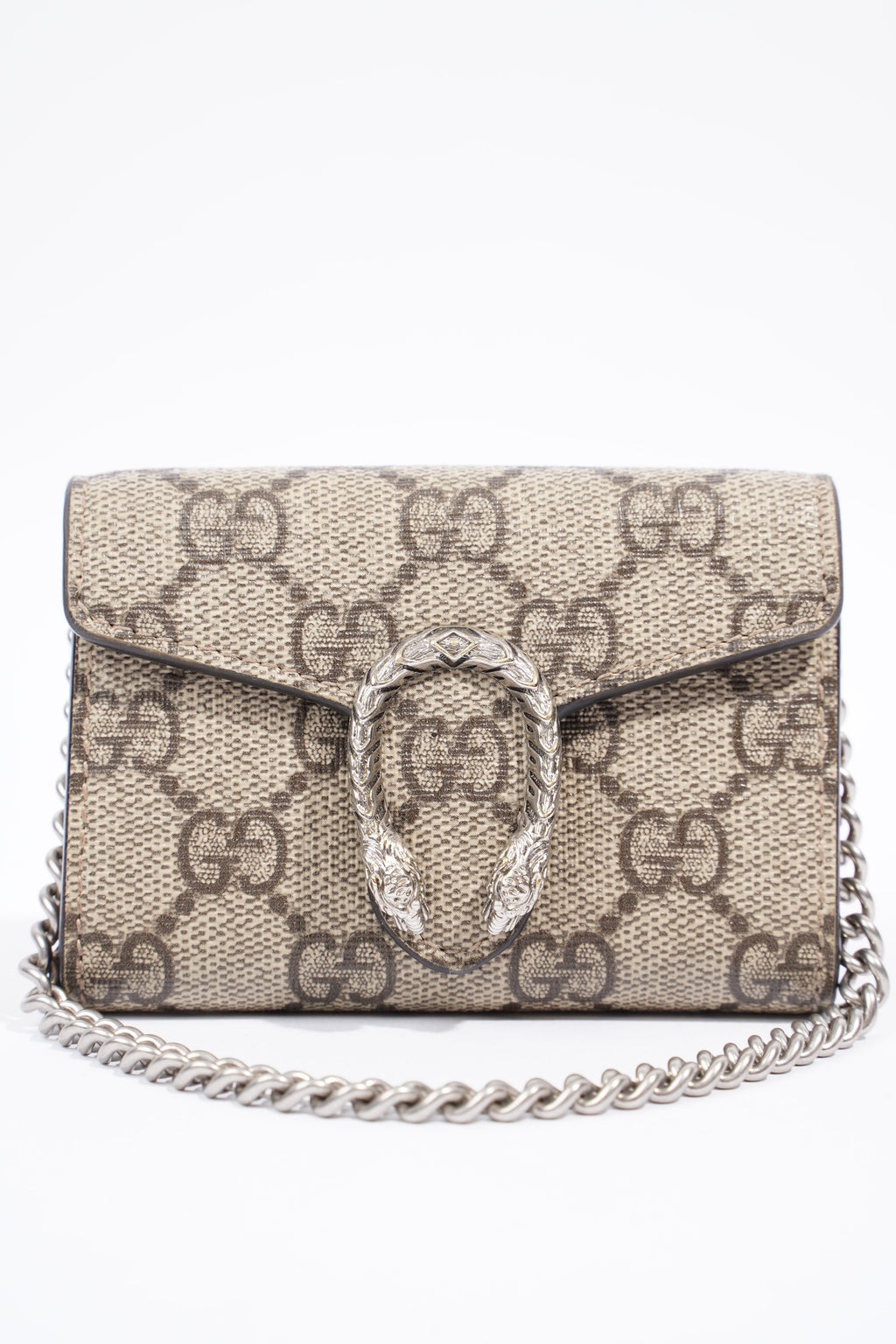 Gucci Dionysus Coin Purse Beige And Ebony GG Supreme Coated Canvas