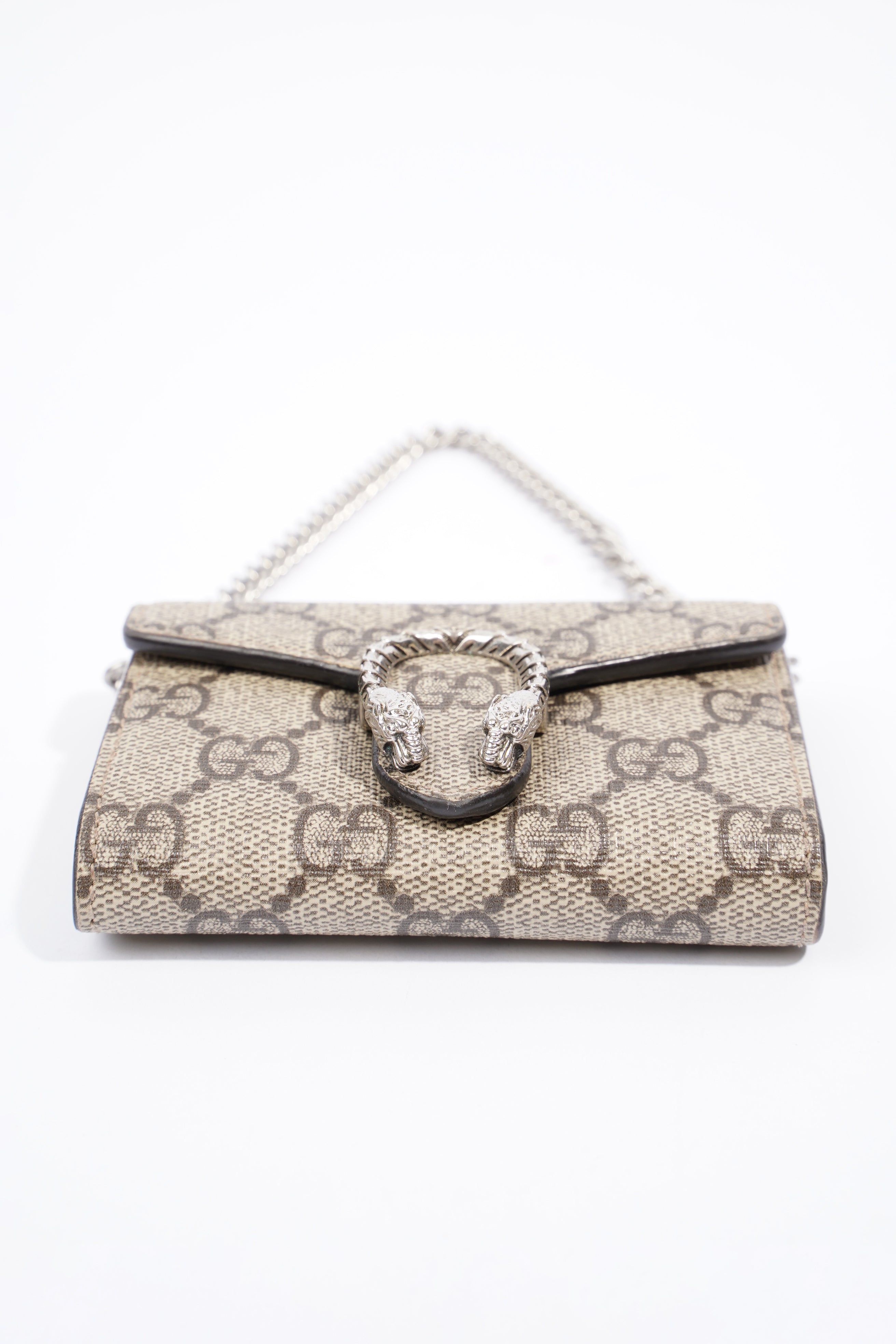 Gucci Dionysus Coin Purse Beige And Ebony GG Supreme Coated Canvas