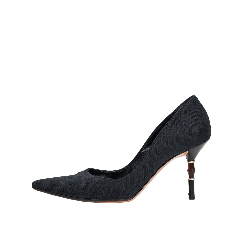 Gucci Monogram Logo Bamboo Heels