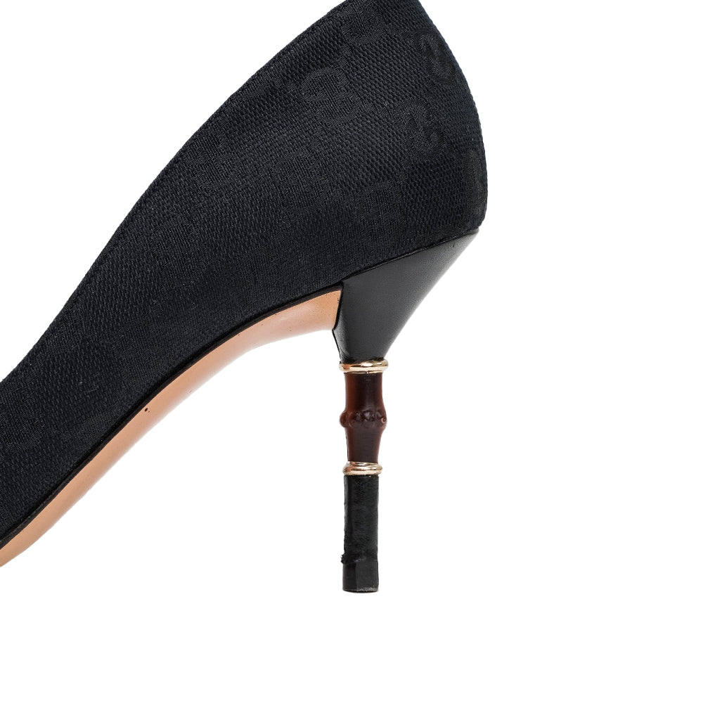 Gucci Monogram Logo Bamboo Heels