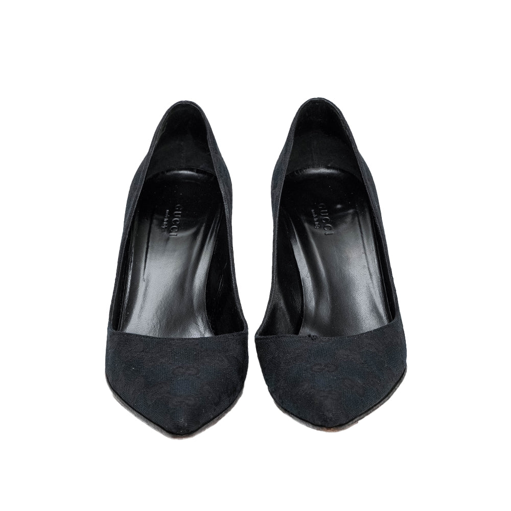 Gucci Monogram Logo Bamboo Heels