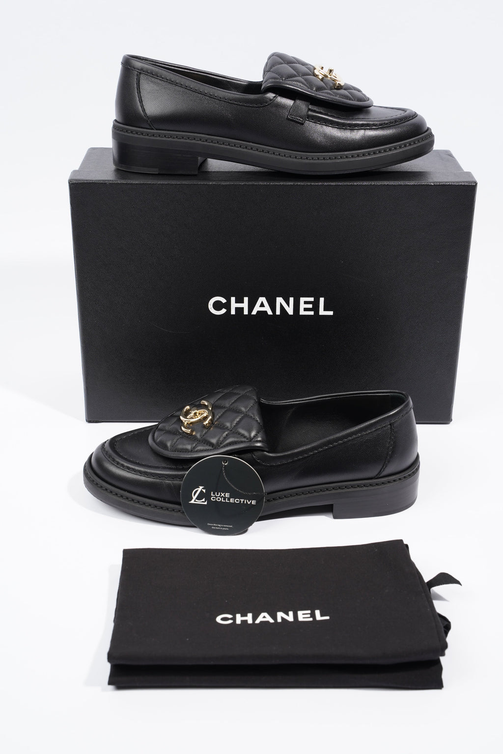 Chanel Quilted Flap Turnlock CC Logo Black Leather EU 36.5 UK 3.5