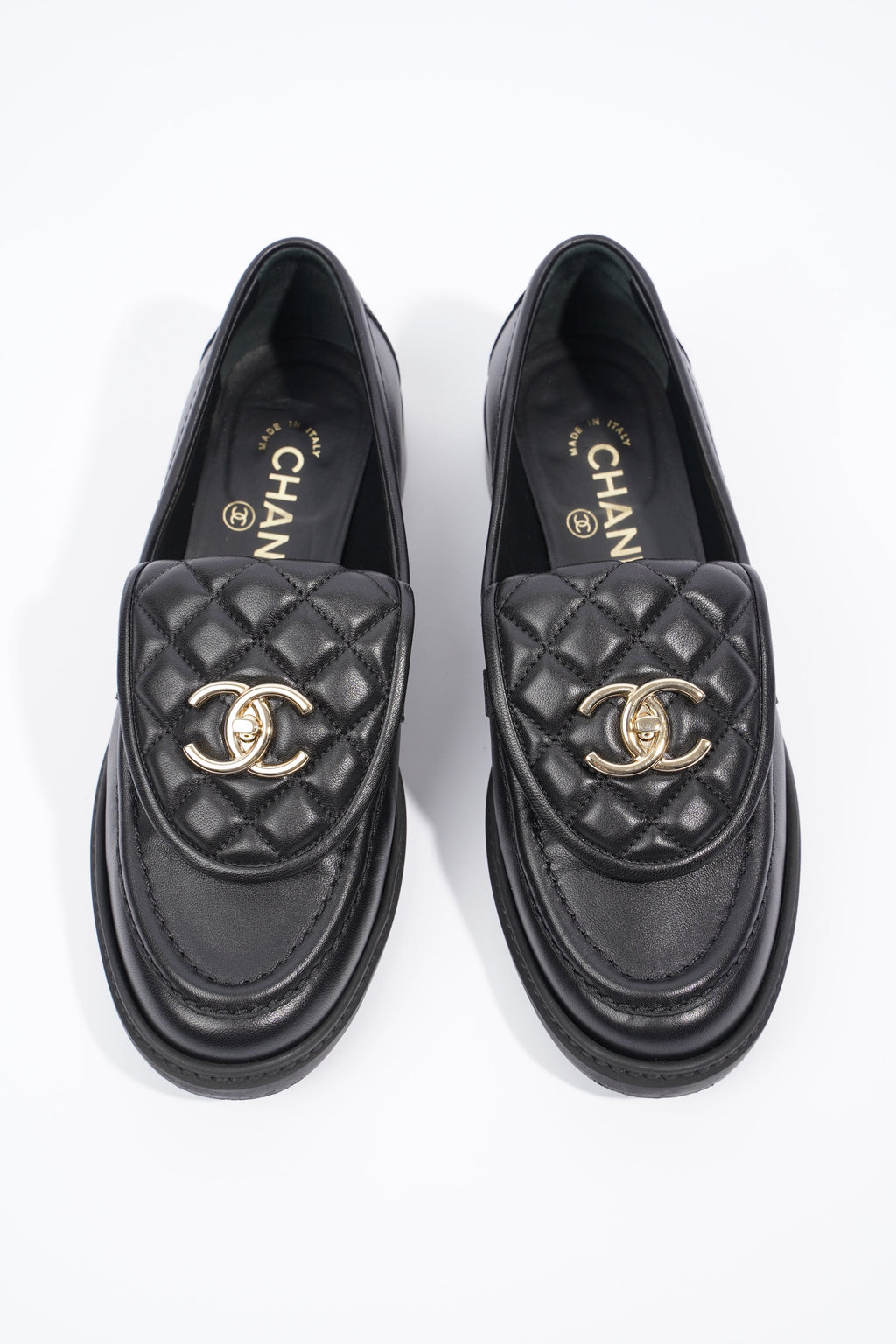 Chanel Quilted Flap Turnlock CC Logo Black Leather EU 36.5 UK 3.5