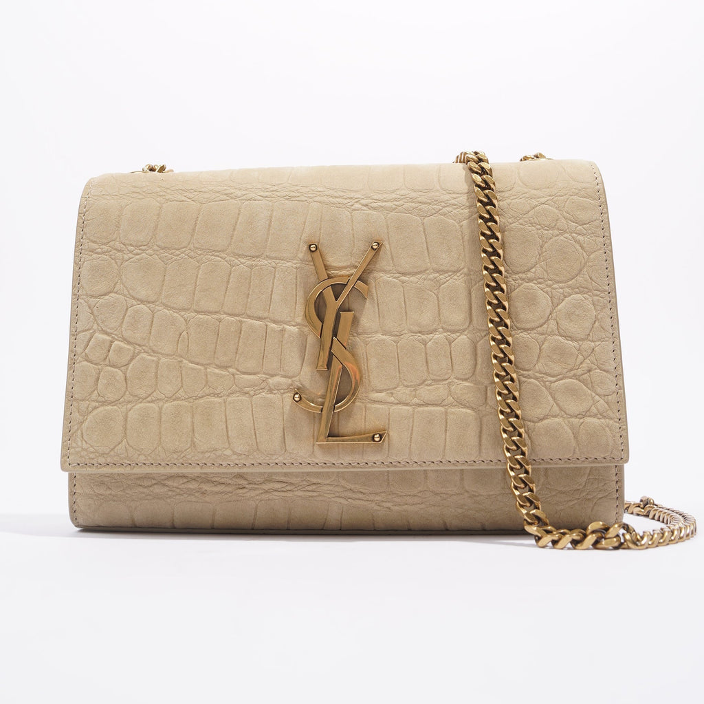 Saint Laurent Kate Chain Wallet Nougat Beige Calfskin Leather