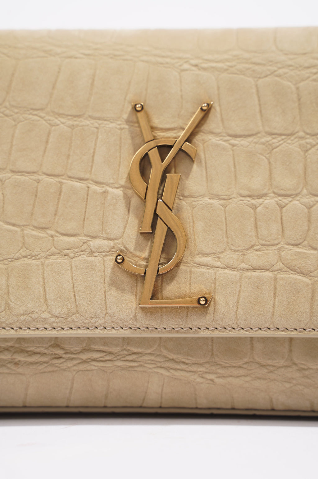 Saint Laurent Kate Chain Wallet Nougat Beige Calfskin Leather