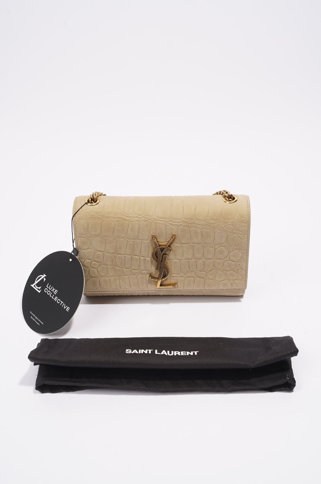 Saint Laurent Kate Chain Wallet Nougat Beige Calfskin Leather