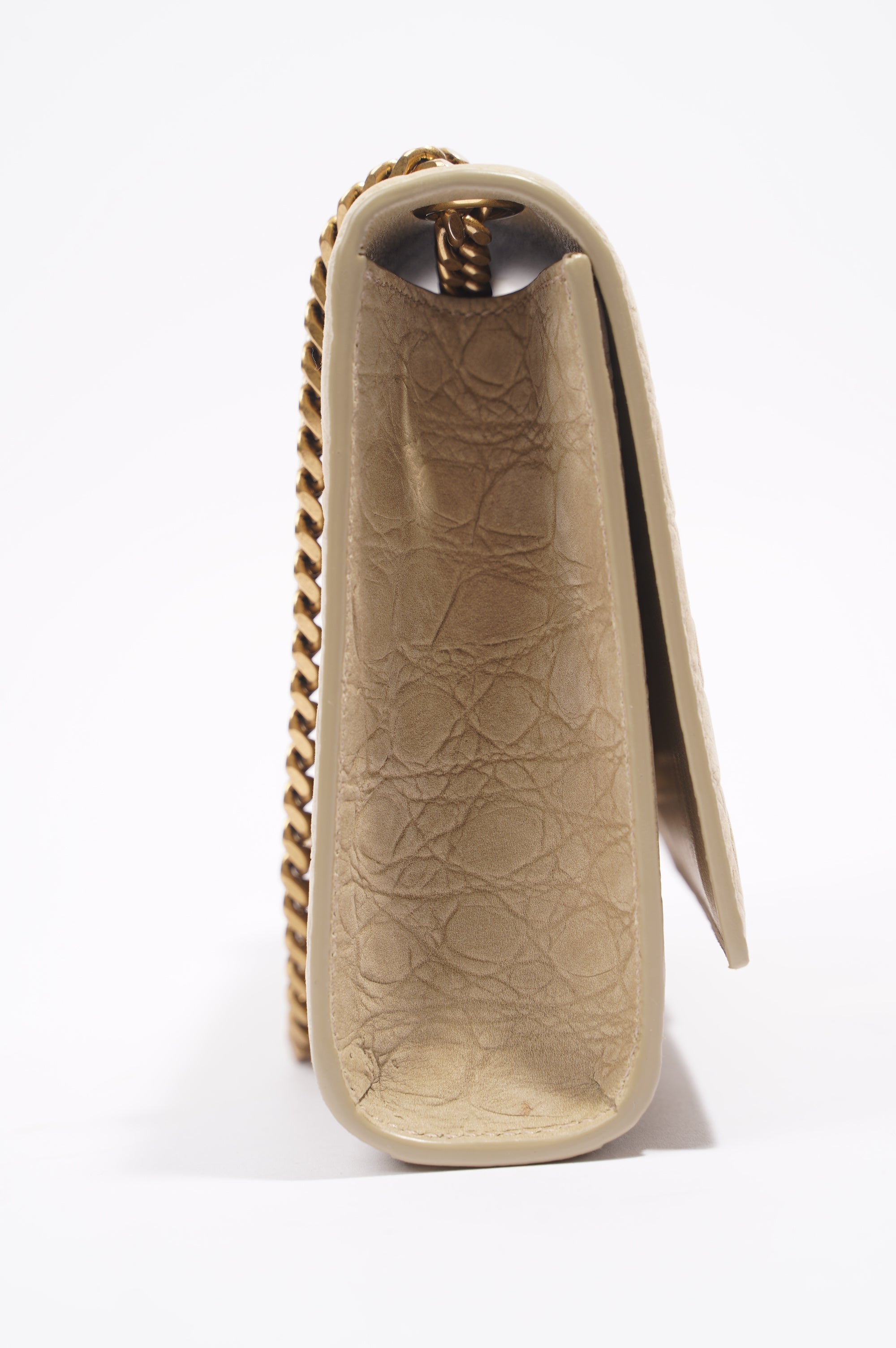 Saint Laurent Kate Chain Wallet Nougat Beige Calfskin Leather