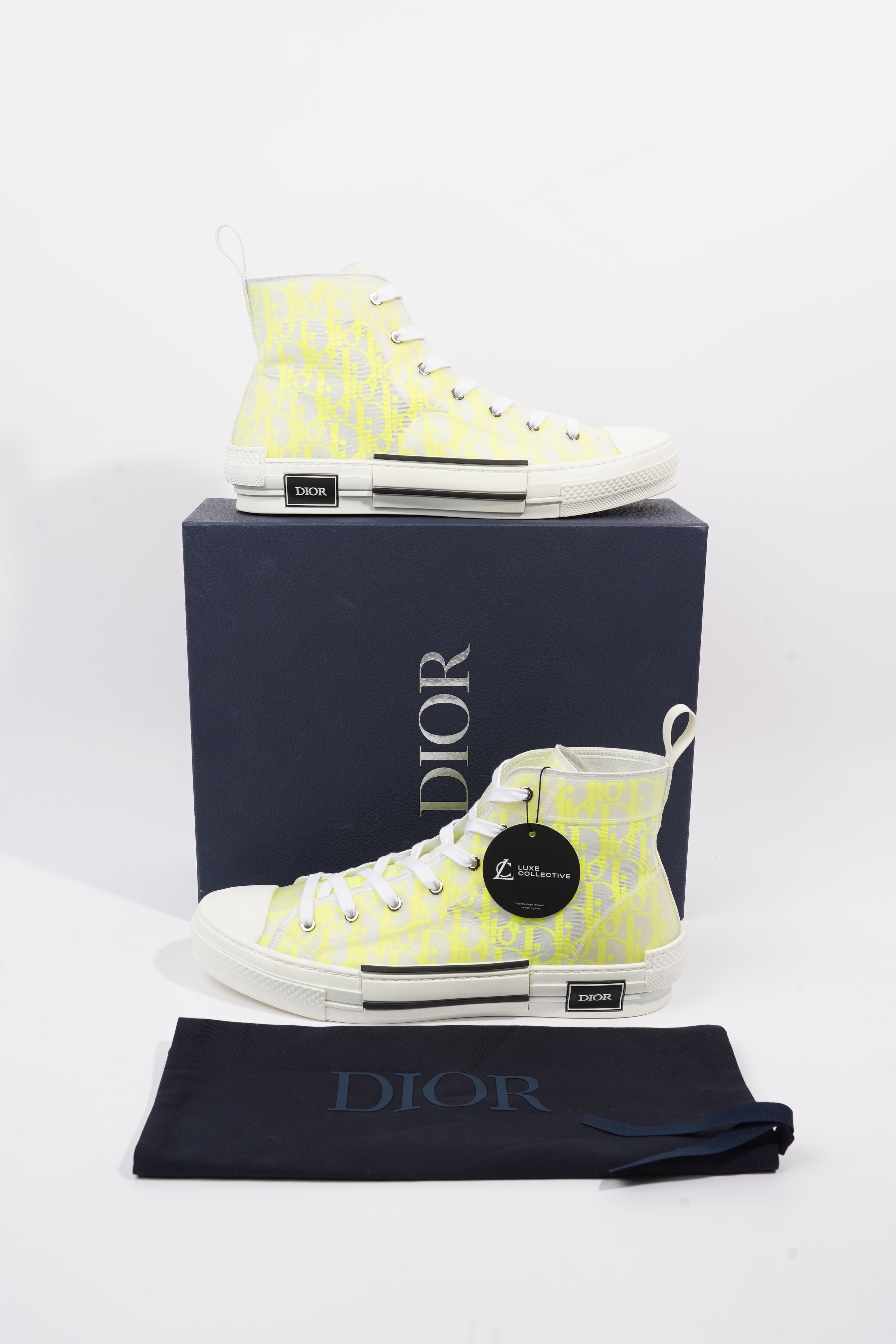 Christian Dior B23 White / Neon Yellow Canvas EU 46 UK 12