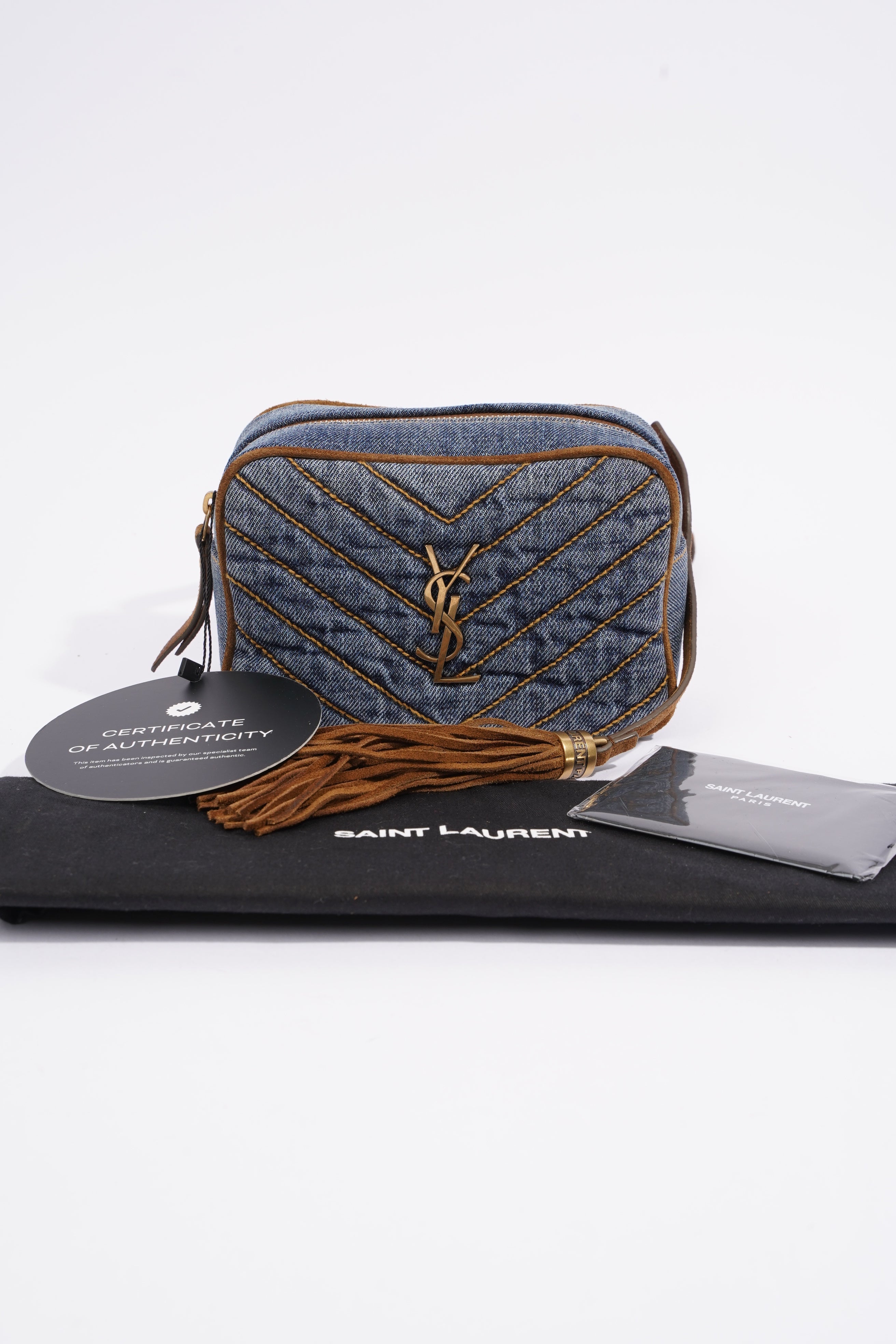 Saint Laurent Lou Belt Bag Denim / Brown Denim