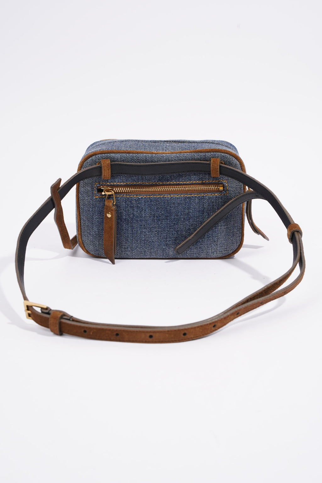 Saint Laurent Lou Belt Bag Denim / Brown Denim