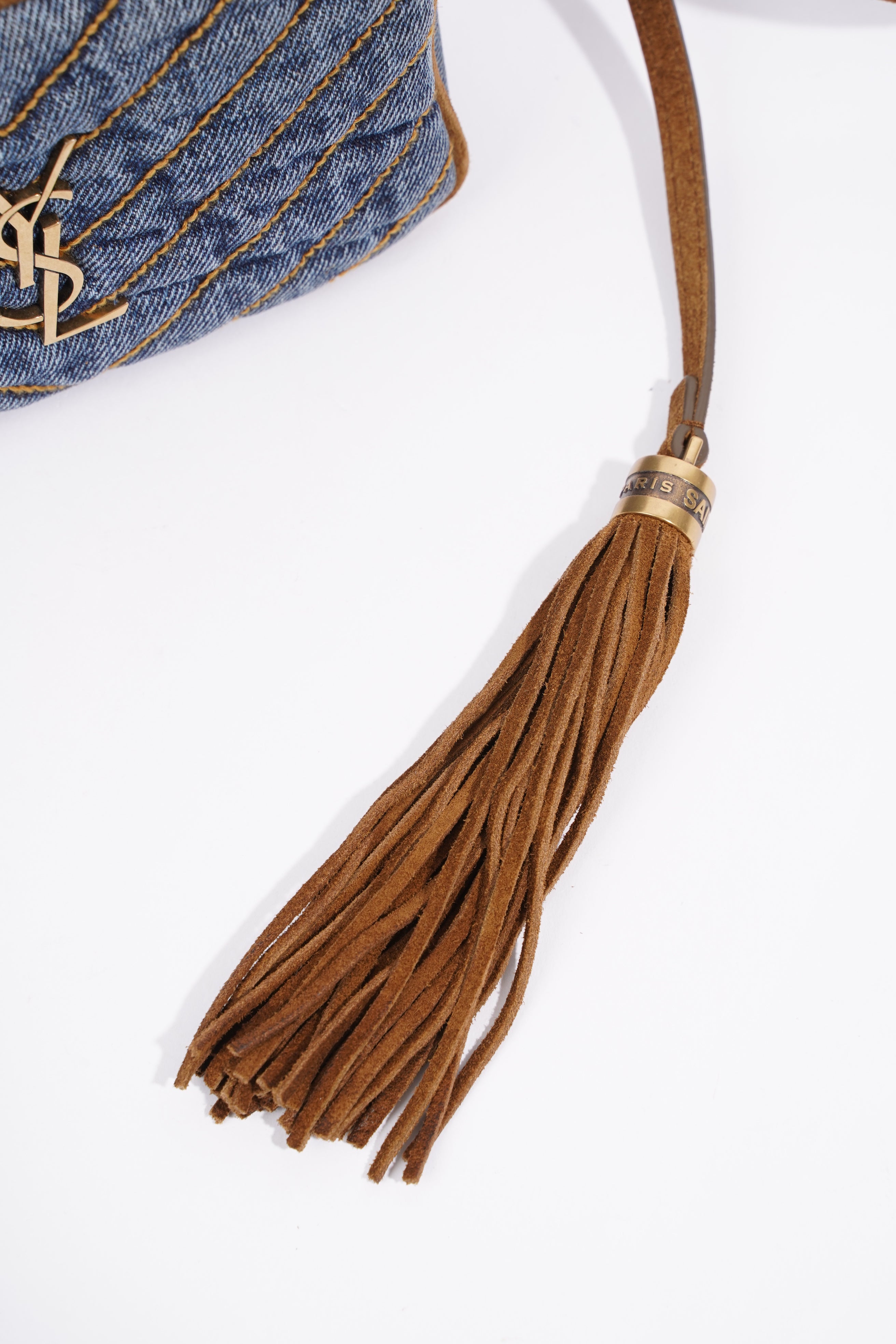 Saint Laurent Lou Belt Bag Denim / Brown Denim