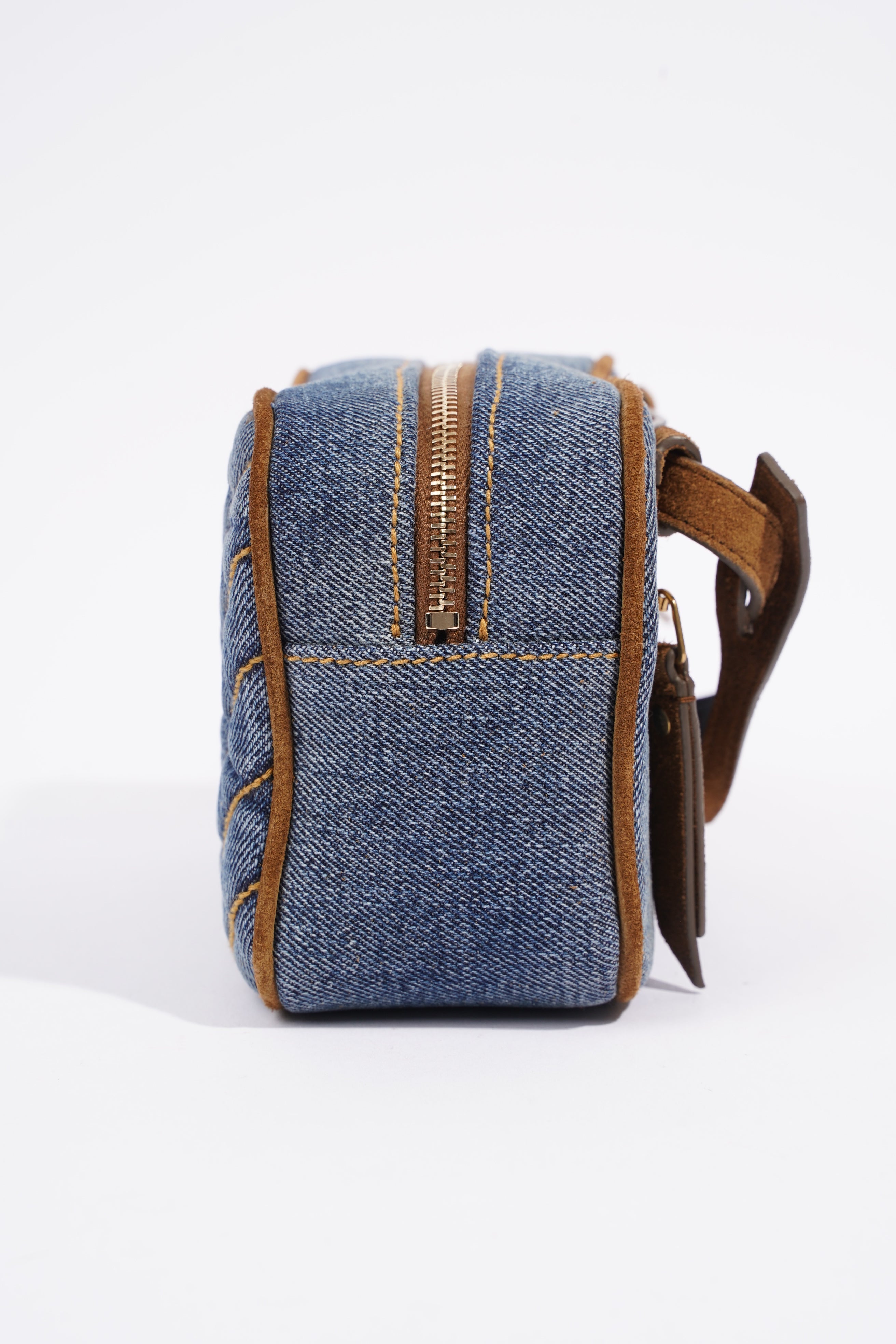 Saint Laurent Lou Belt Bag Denim / Brown Denim