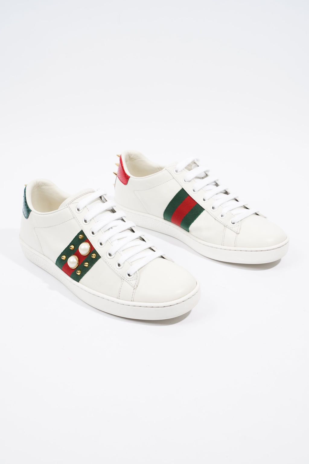 Gucci Ace Studded White / Red / Green Leather EU 37 UK 4