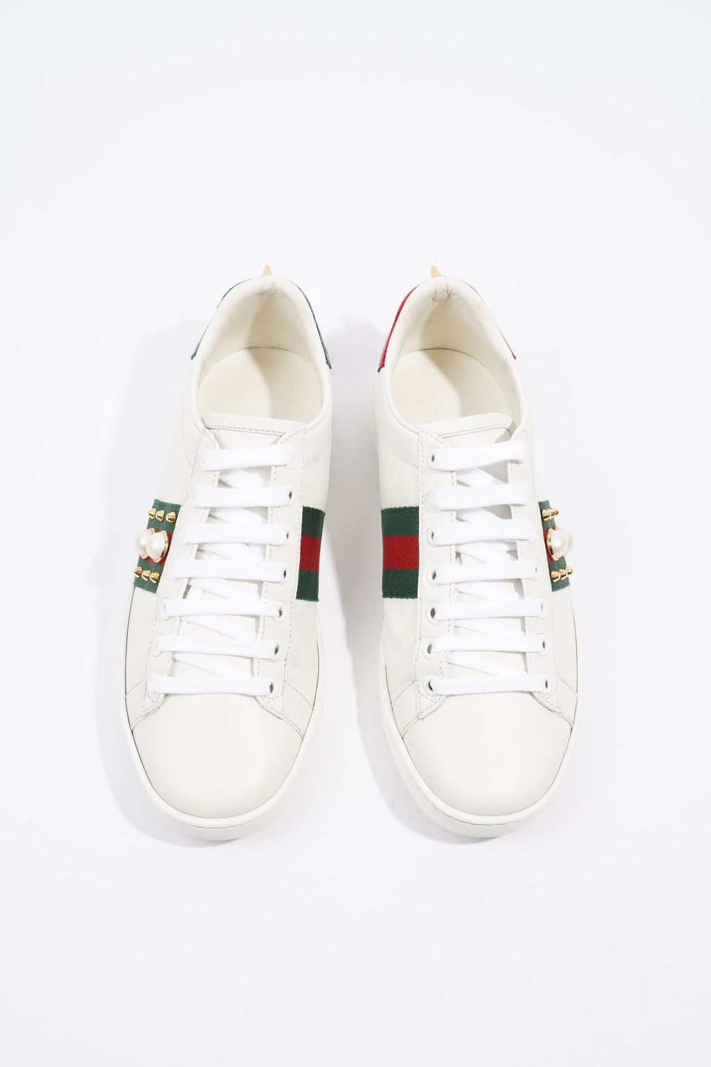 Gucci Ace Studded White / Red / Green Leather EU 37 UK 4