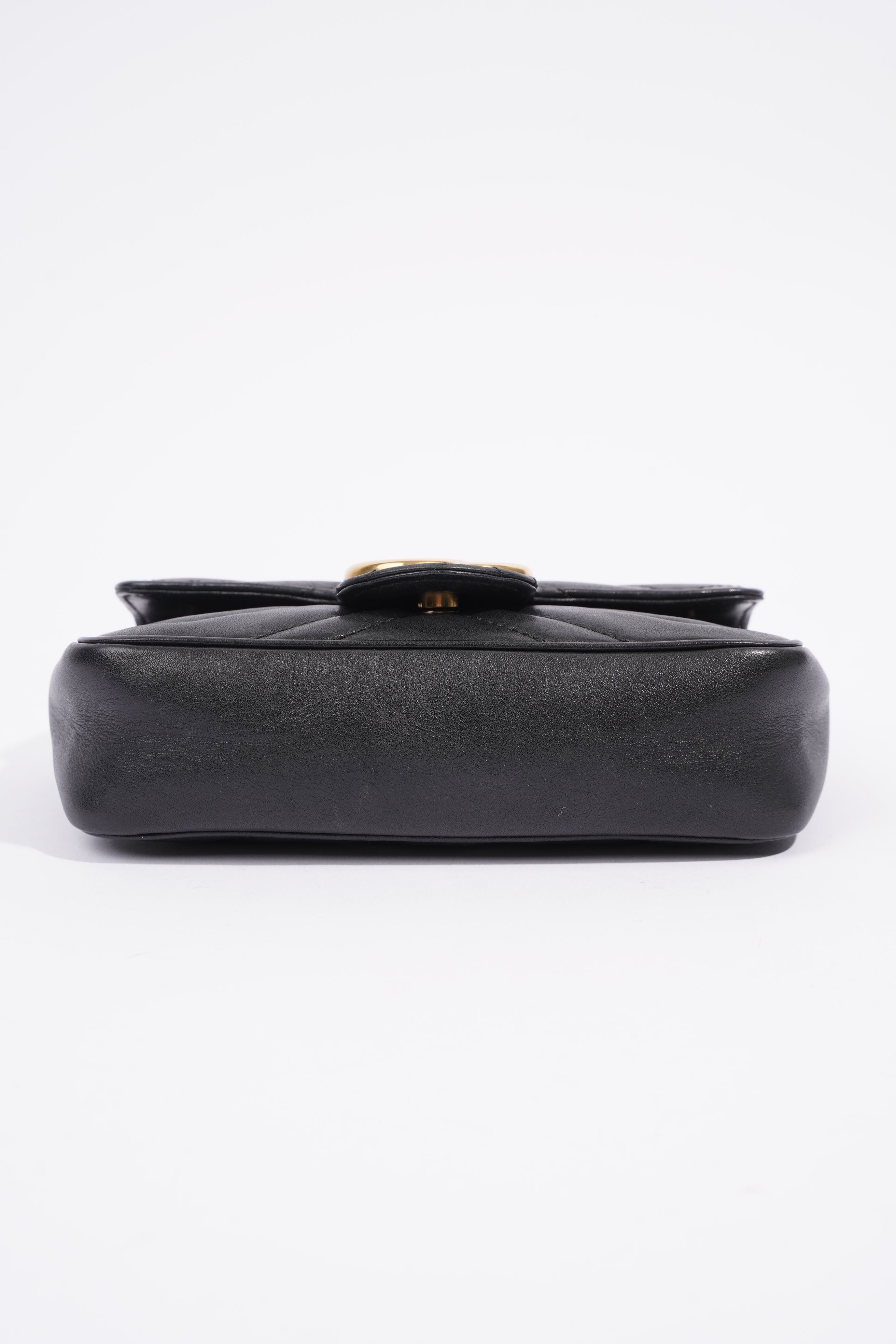 Gucci Marmont Flap Black Matelasse Leather Super Mini