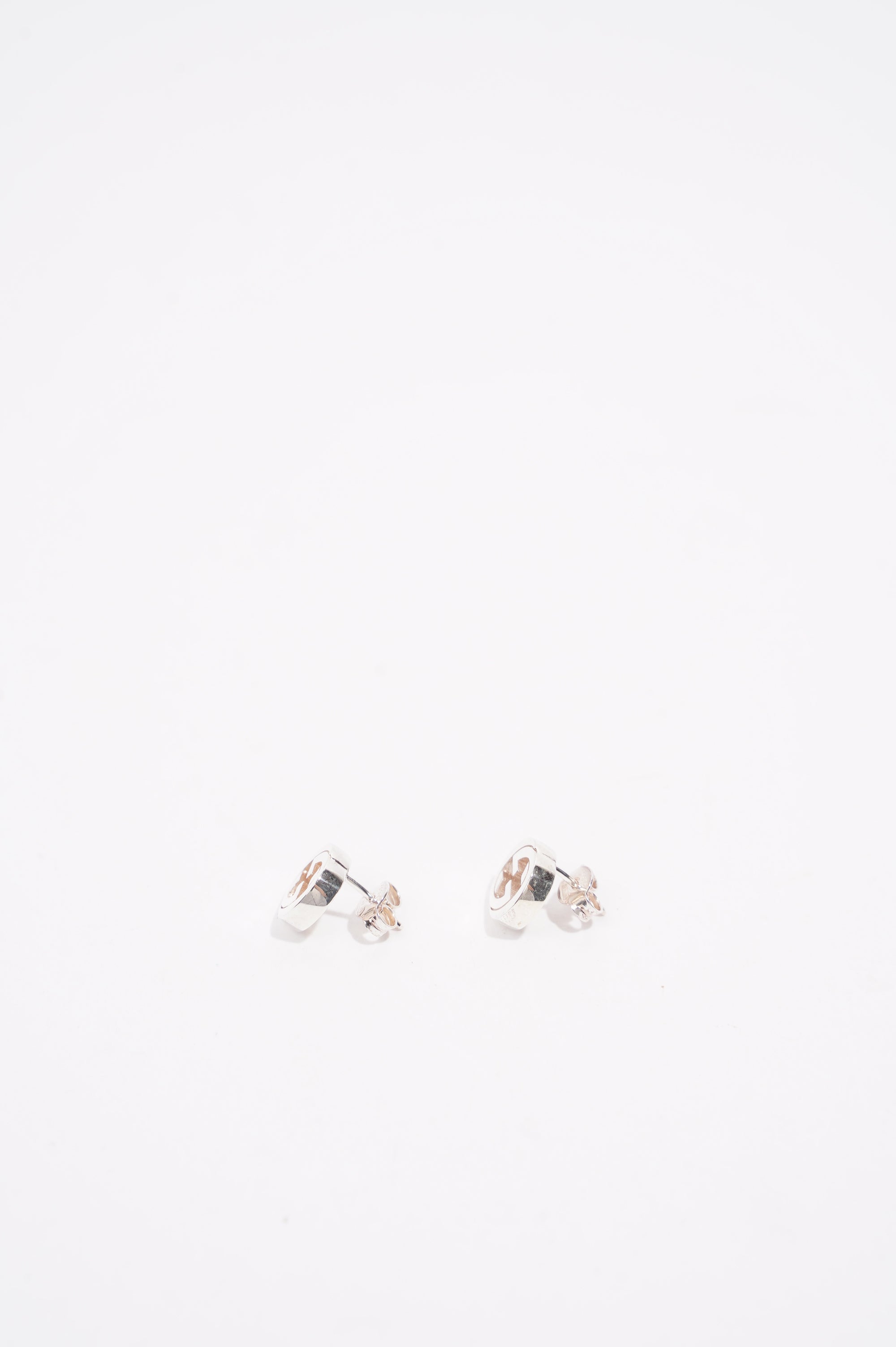 Gucci Interlocking GG Earrings Silver Base Metal
