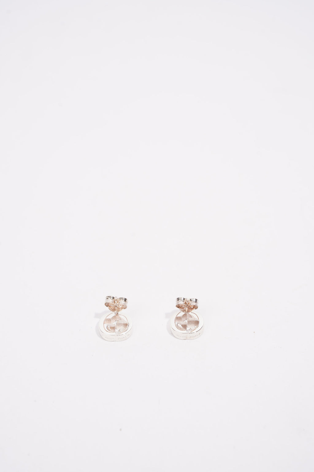 Gucci Interlocking GG Earrings Silver Base Metal