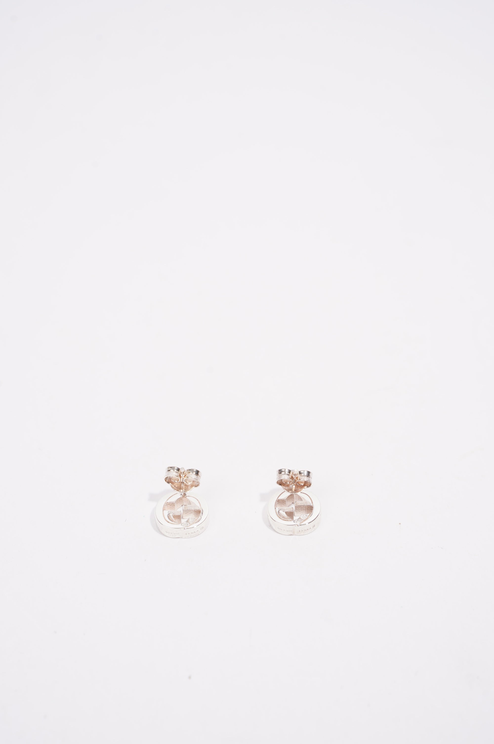 Gucci Interlocking GG Earrings Silver Base Metal