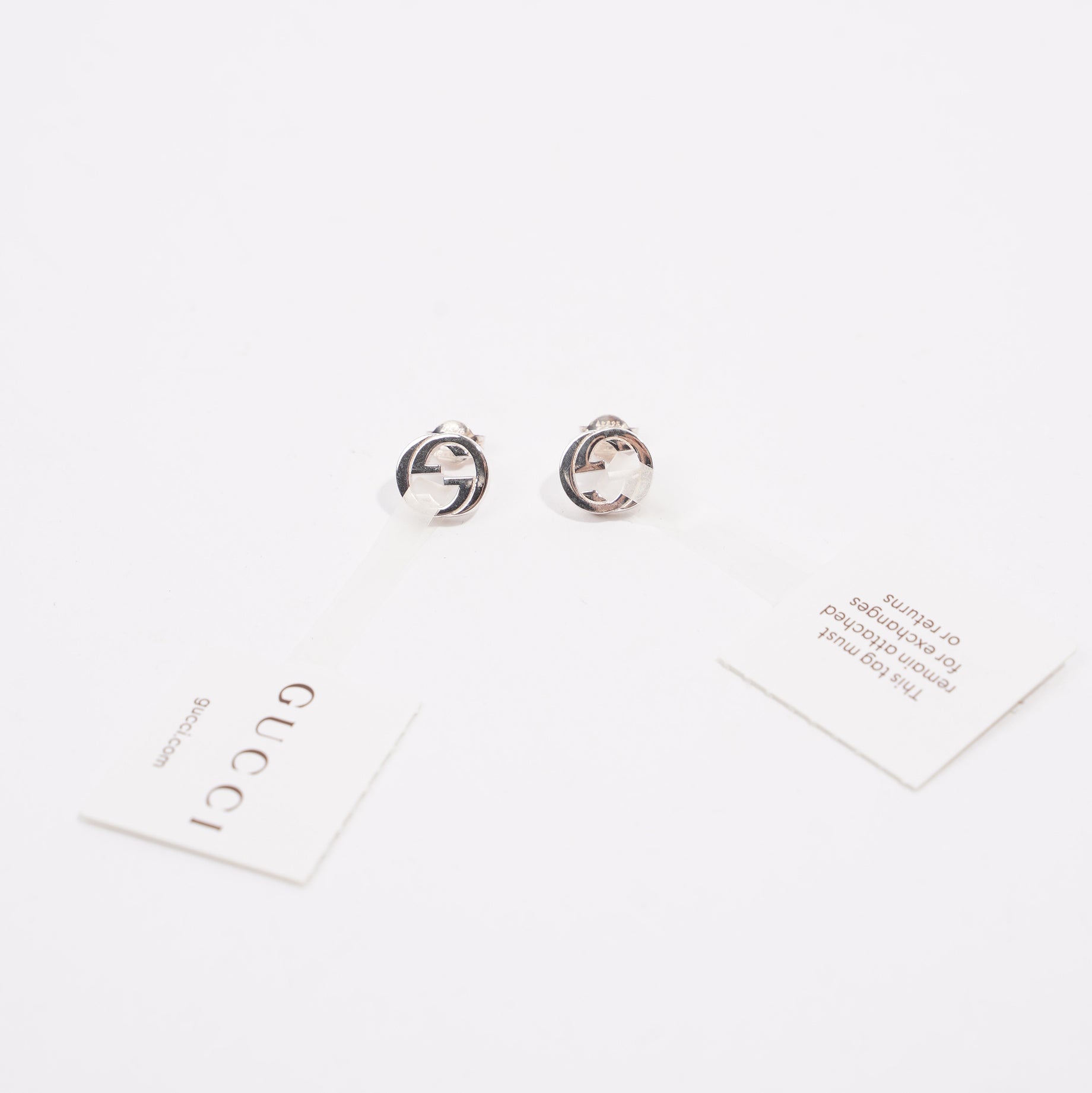 Gucci Interlocking GG Earrings Silver Base Metal