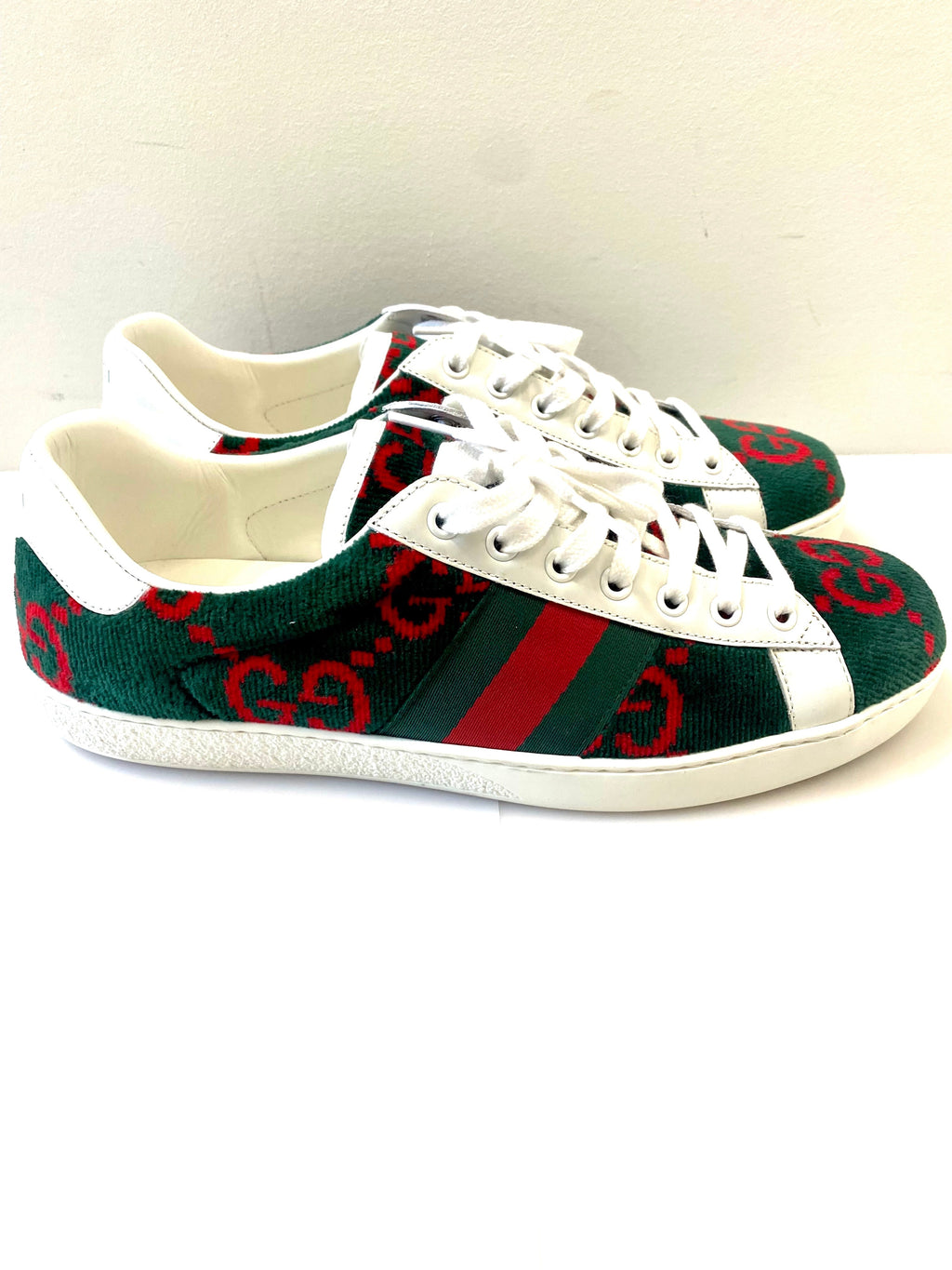 GUCCI ACE GG TERRY CLOTH WEB SNEAKERS