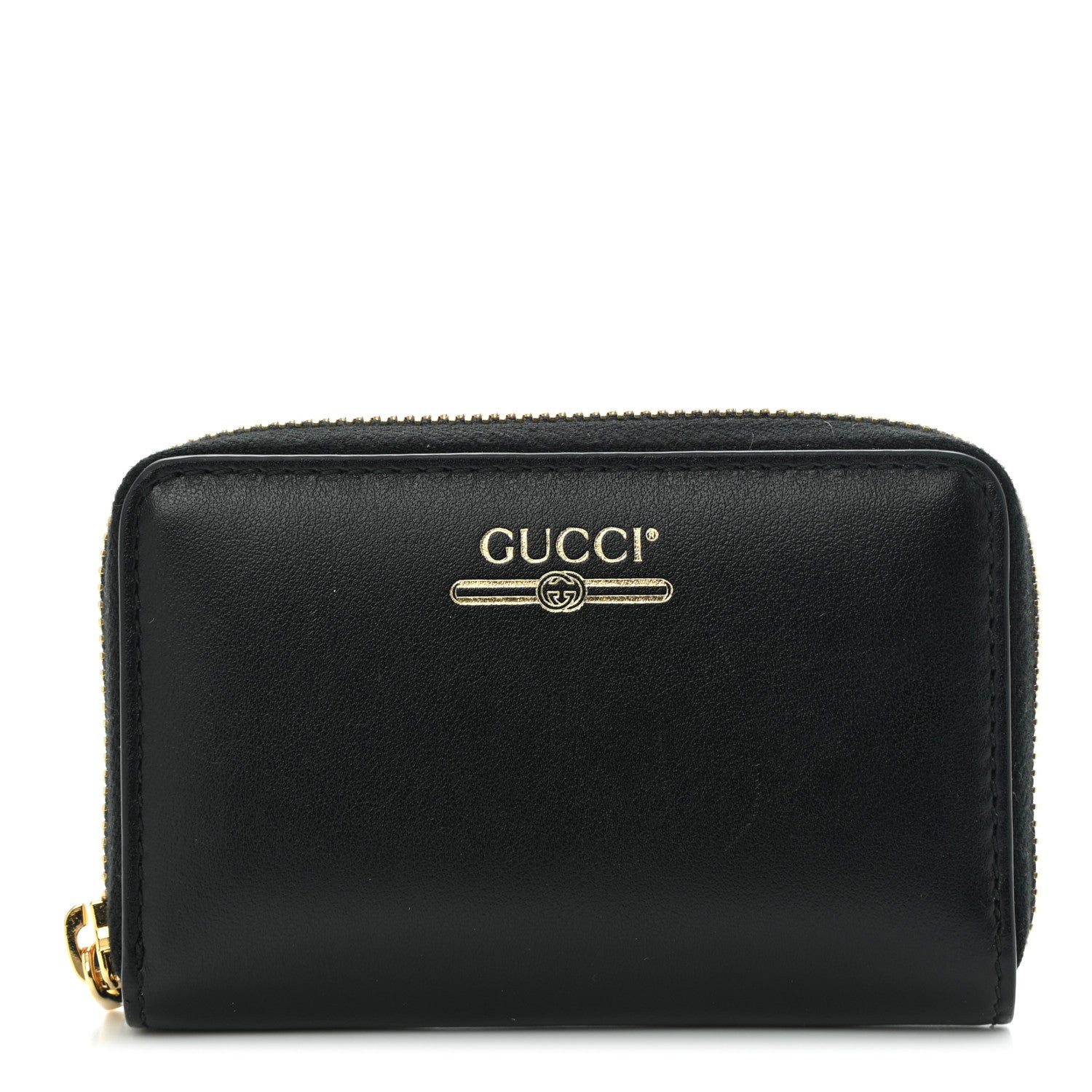 GUCCI CALFSKIN LOGO ZIP AROUND WALLET