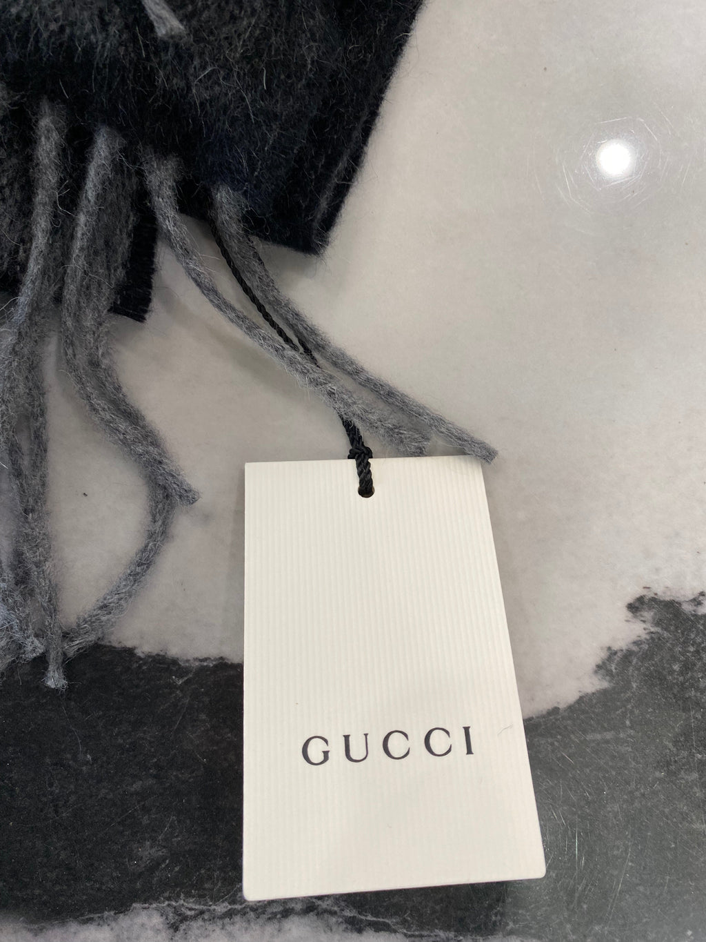 GUCCI WOOL BLEND SIGNATURE WEB SCARF