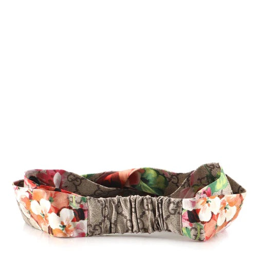 GUCCI FLORAL GG LOGO PRINT HEADBAND