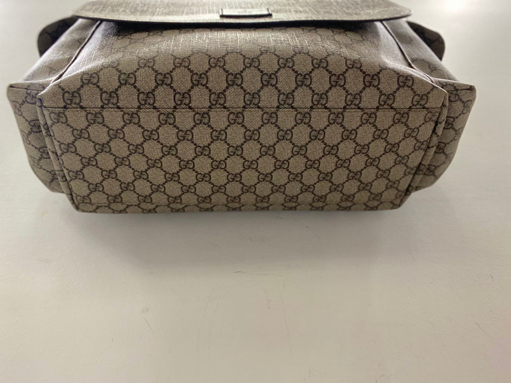GUCCI GG SUPREME MONOGRAM SELLERIA CALFSKIN DIAPER BAG