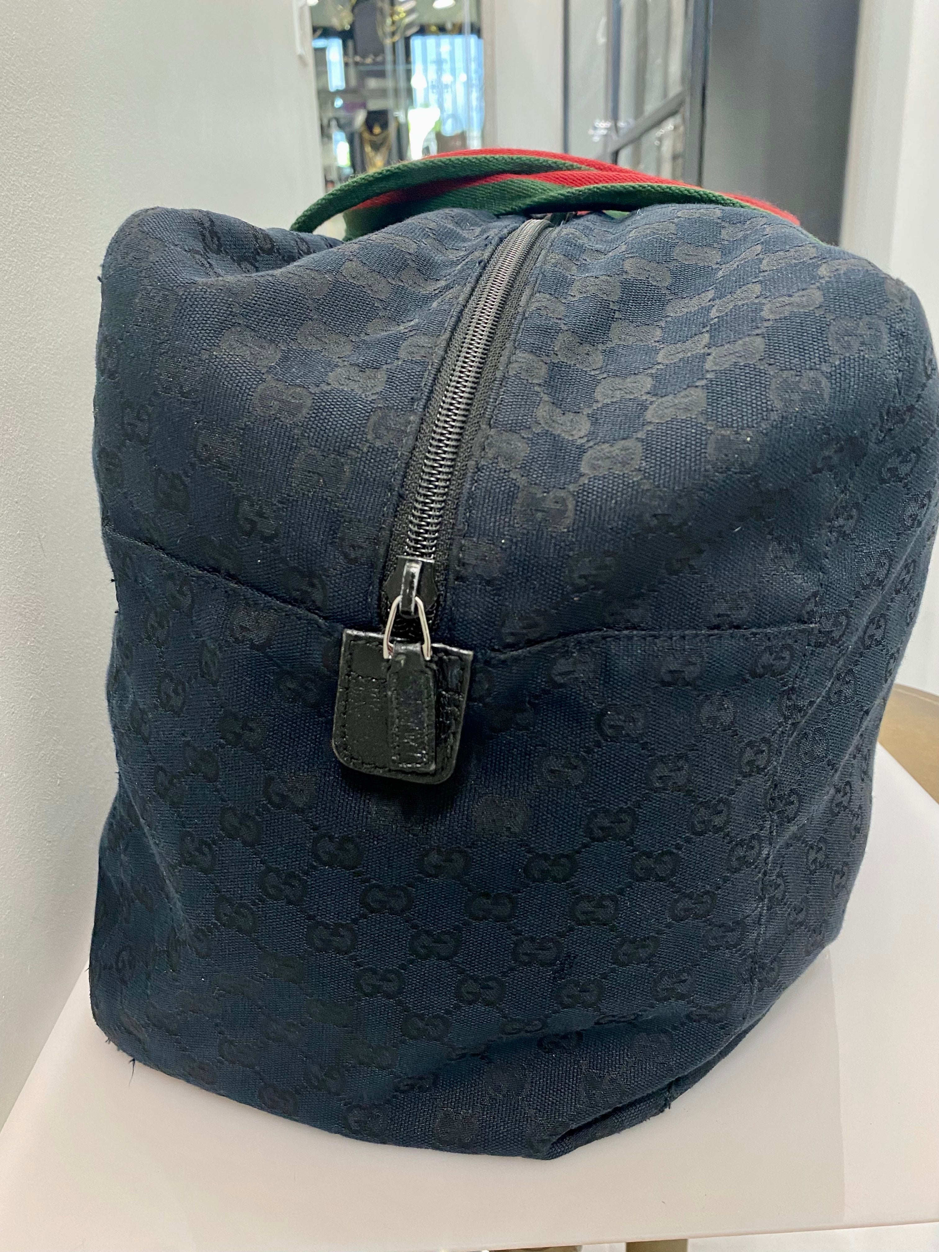 GUCCI GG MONOGRAM WEB COLLAPSIBLE CARRY-ON DUFFLE BAG