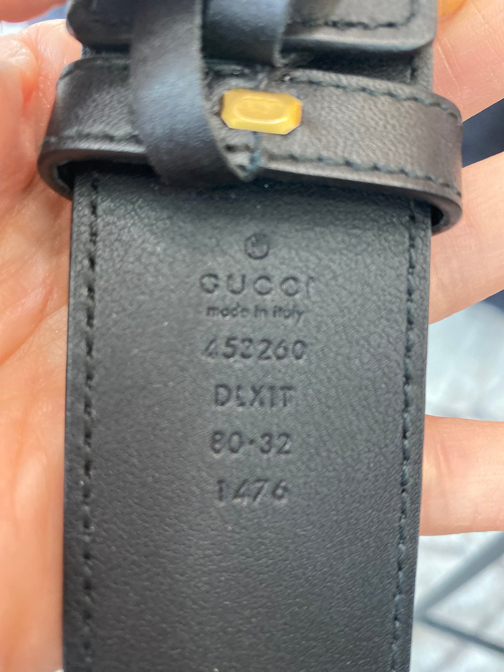 GUCCI GG PEARL EMBELLISHED LEATHER BELT