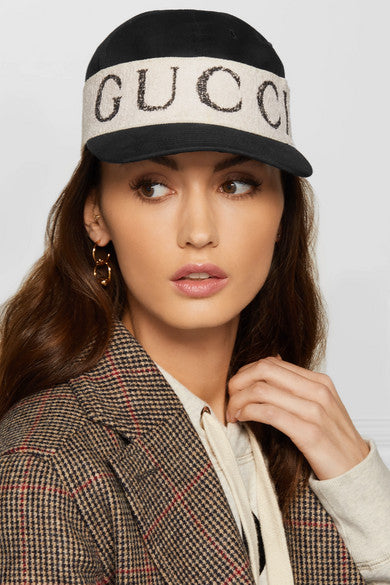 GUCCI GABARDINE LOGO BASEBALL CAP