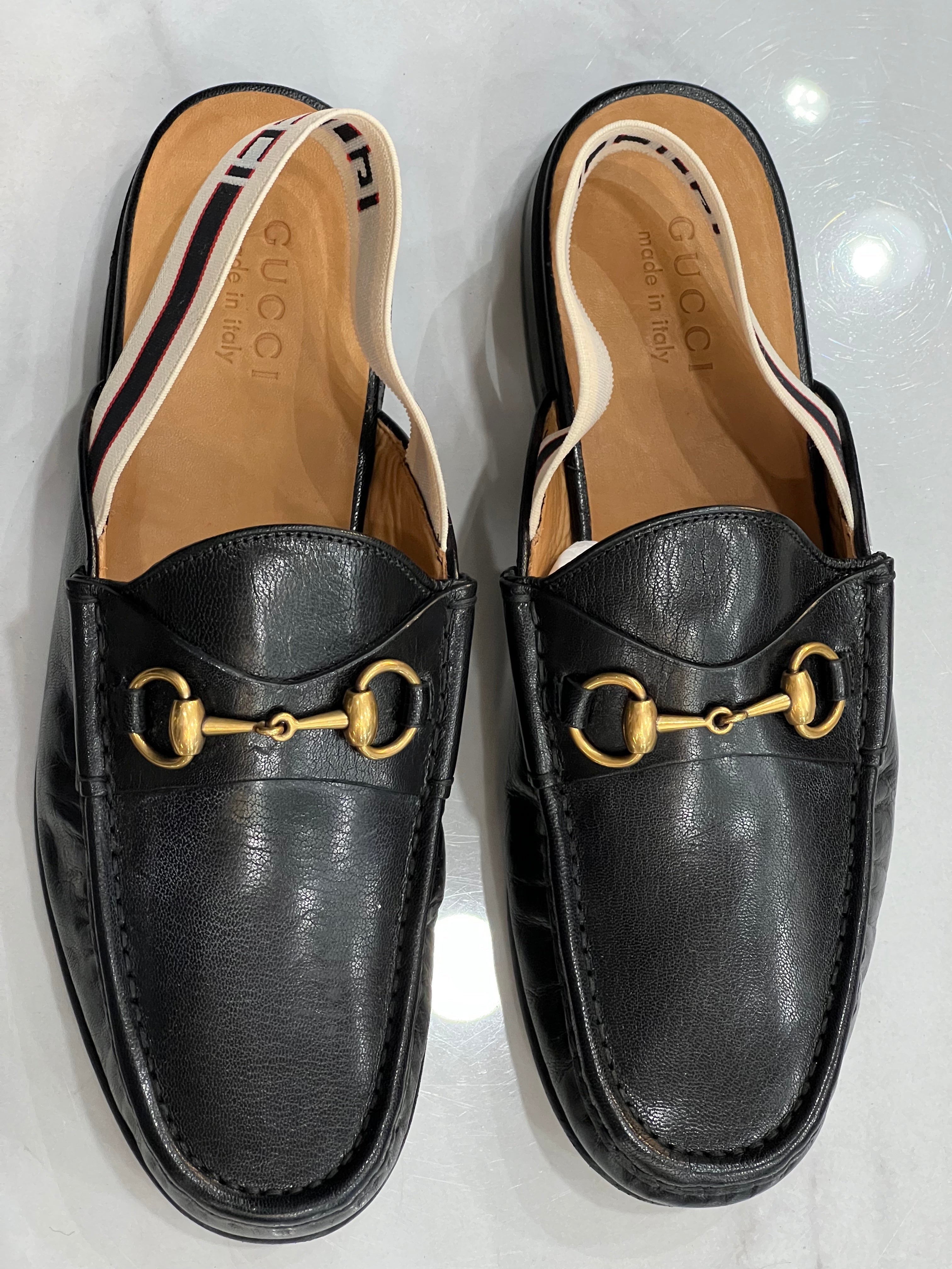 GUCCI GOATSKIN HORSEBIT SLINGBACK MULES