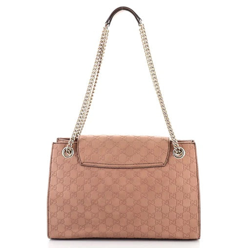 GUCCI GUCCISSIMA EMILY LARGE LEATHER CHAIN BAG