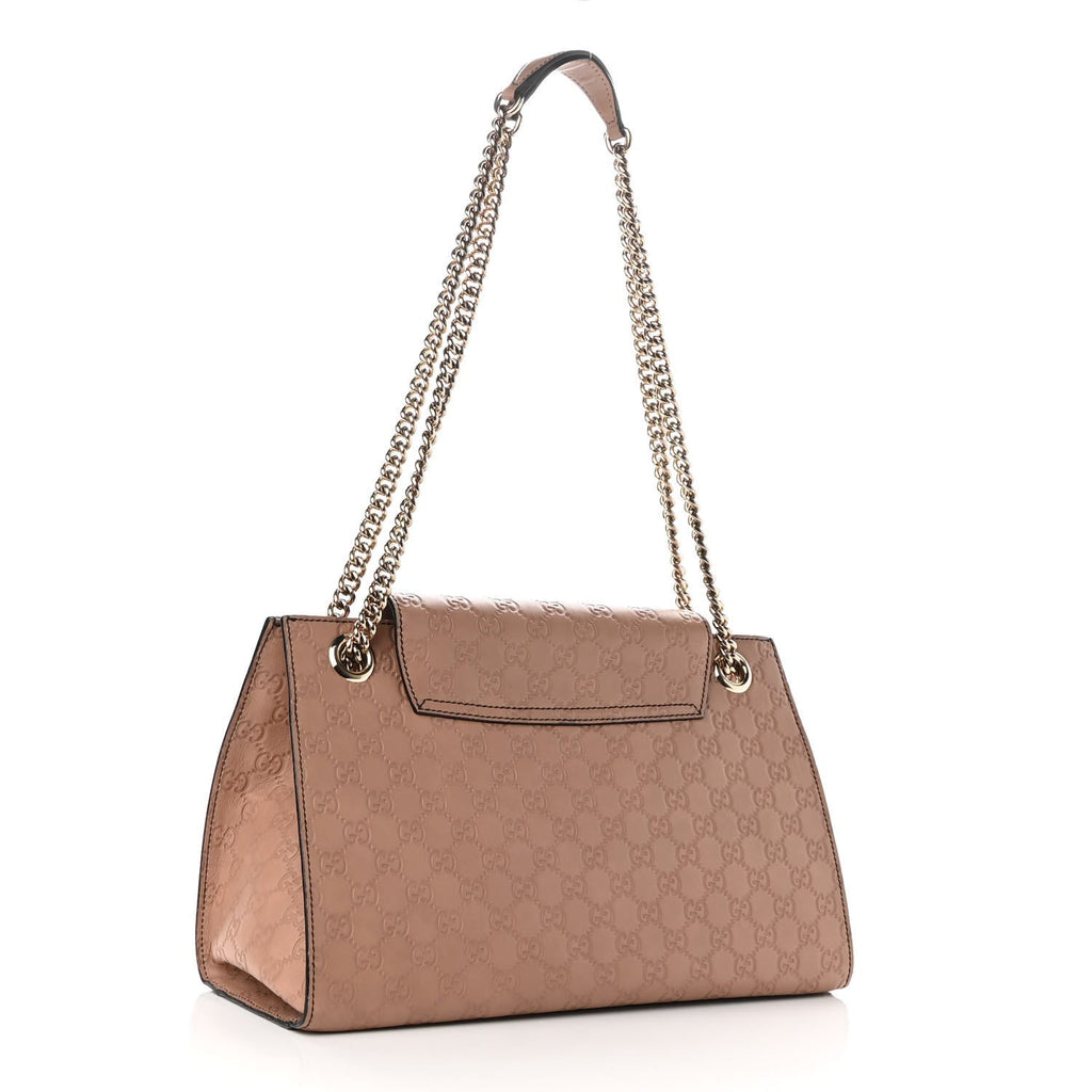 GUCCI GUCCISSIMA EMILY LARGE LEATHER CHAIN BAG