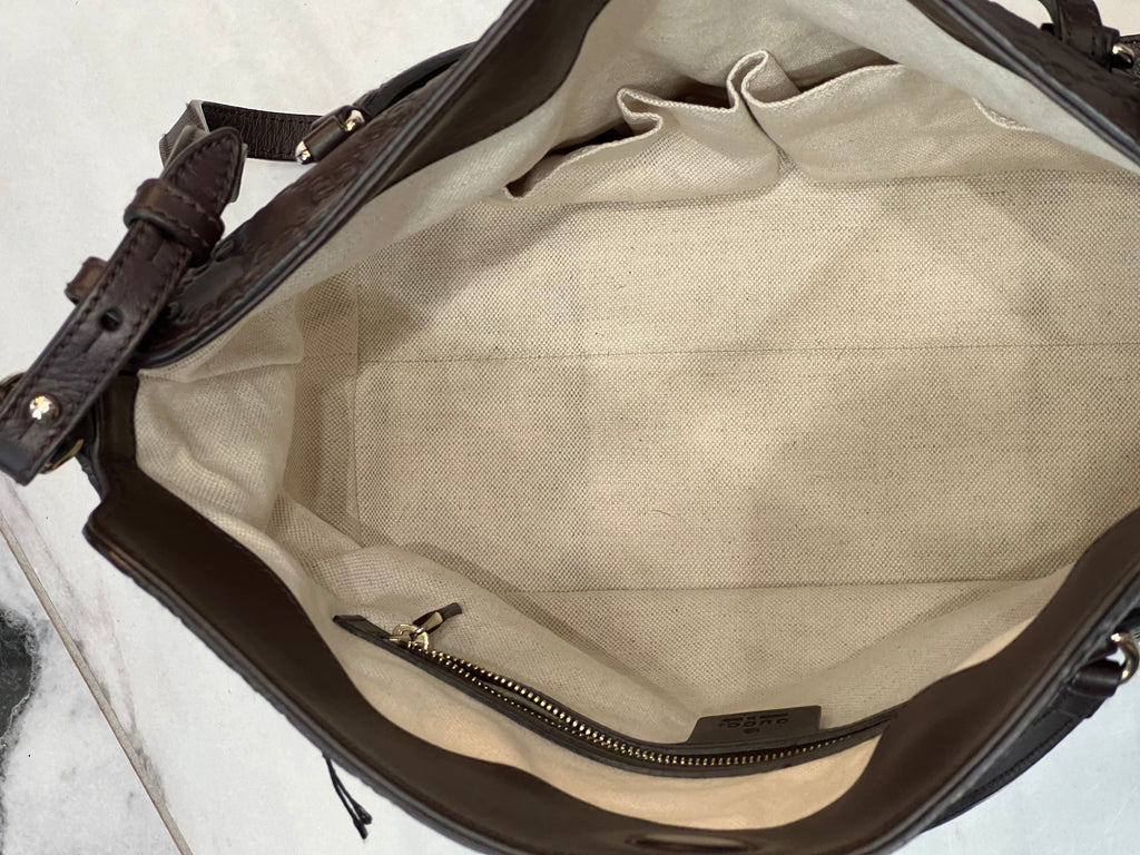 GUCCI GUCCISSIMA LEATHER BREE SATCHEL