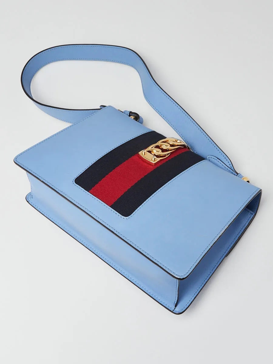 GUCCI LEATHER WEB MEDIUM SYLVIE SHOULDER BAG