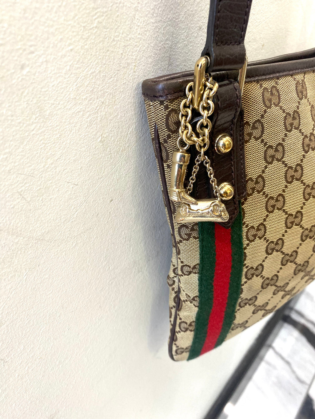 GUCCI MONOGRAM WEB JOLICOEUR CHARMS MESSENGER BAG
