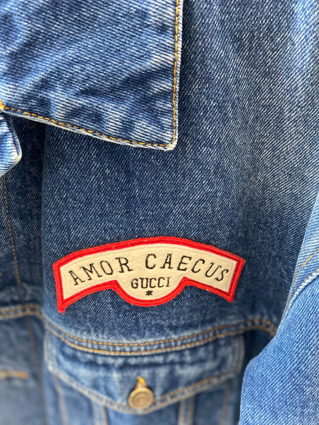 GUCCI OVERSIZED AMOR CAECUS DENIM JACKET