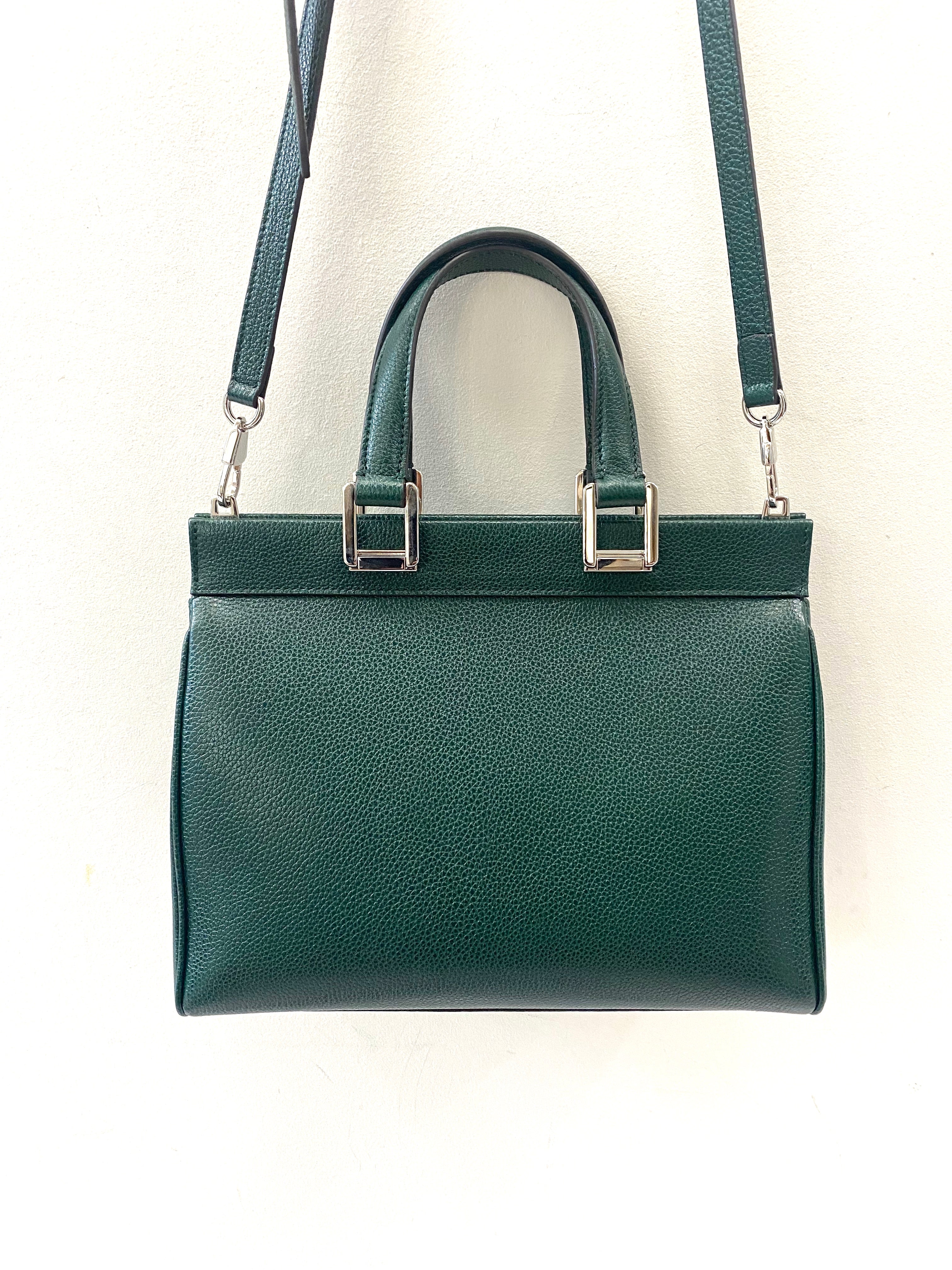 GUCCI PEBBLED CALFSKIN LEATHER ZUMI TOP HANDLE BAG