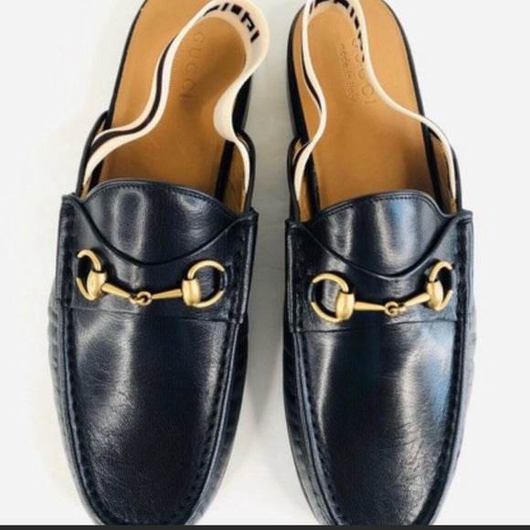 GUCCI GOATSKIN HORSEBIT SLINGBACK MULES