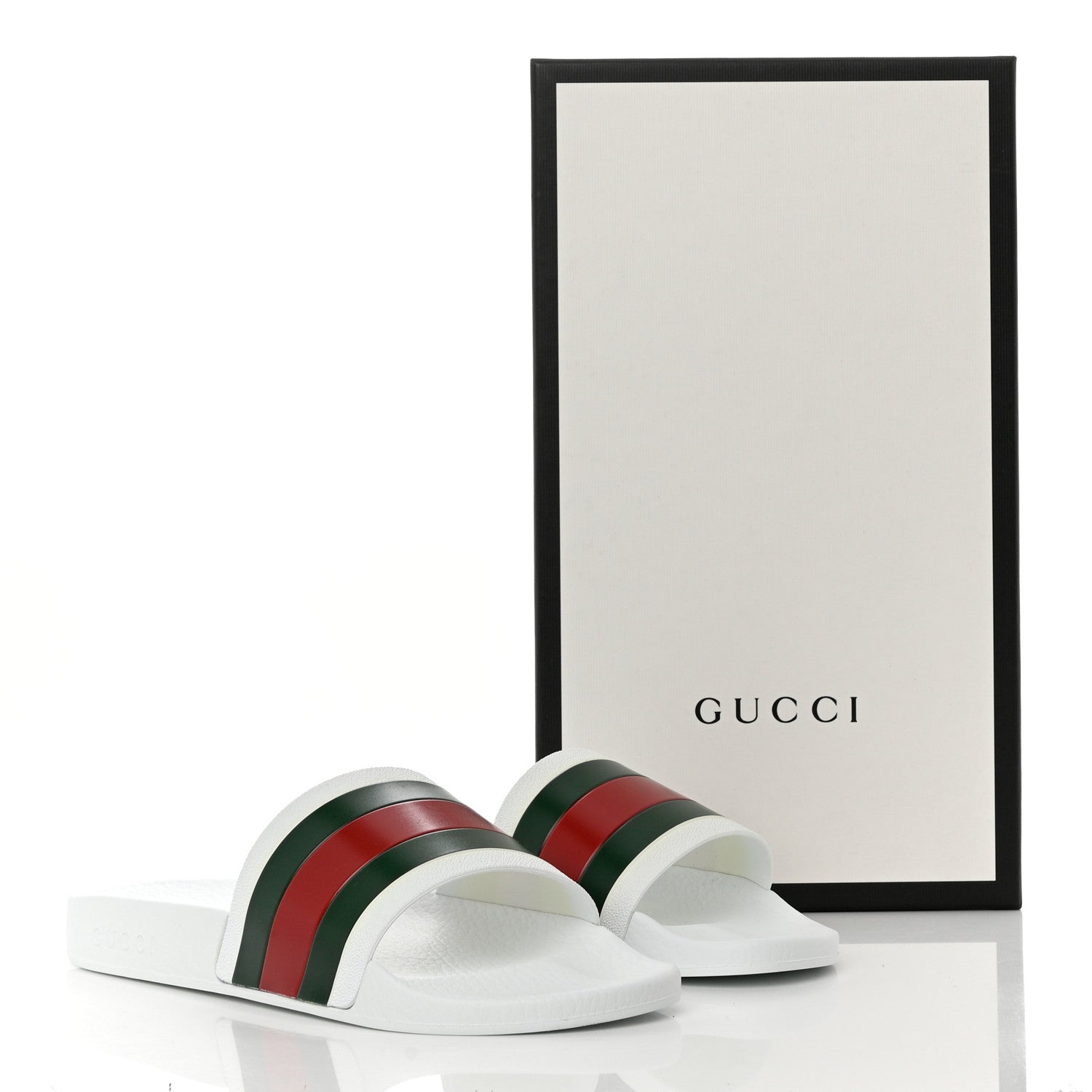 GUCCI WEB STRIPE SIGNATURE MEN'S SLIDES
