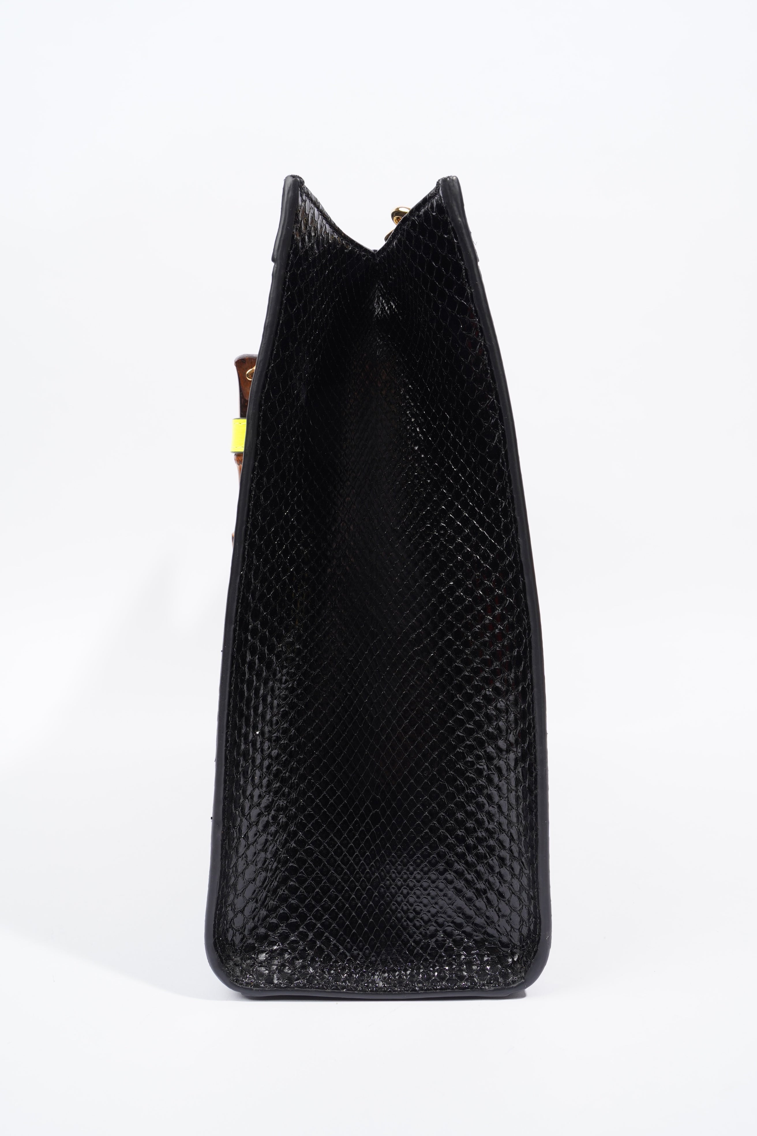 Gucci Diana Python Black Leather Medium