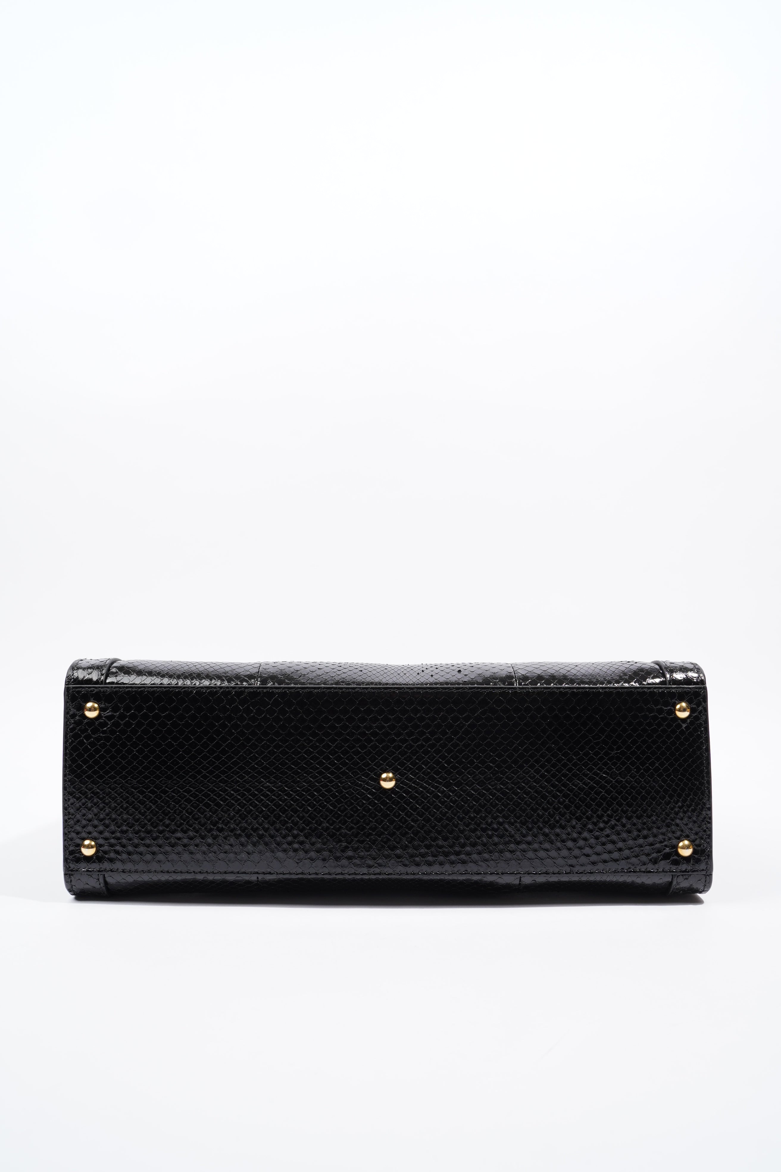 Gucci Diana Python Black Leather Medium