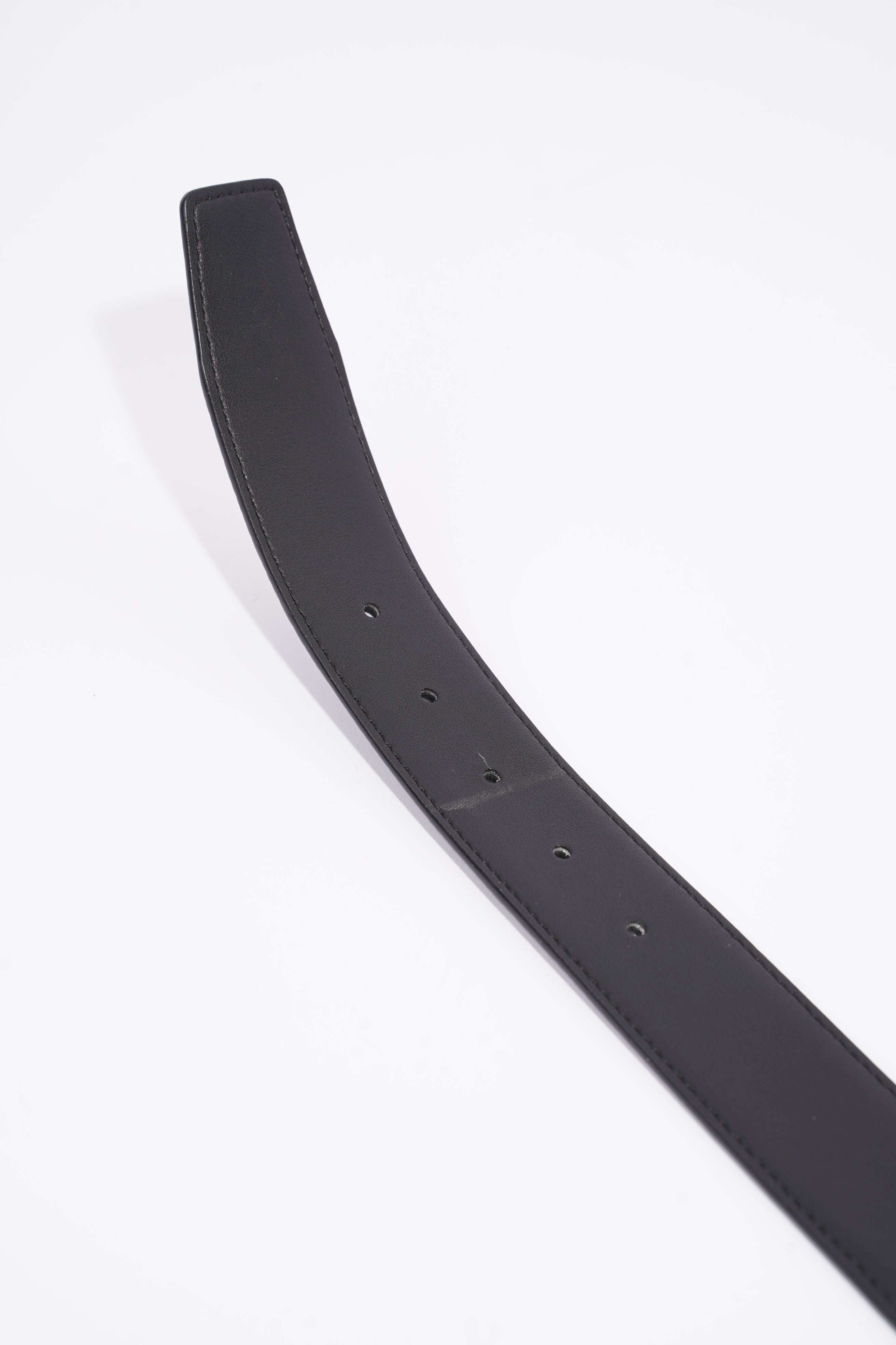 Gucci GG Gold Buckle Belt Black Grained Leather 95cm 38"