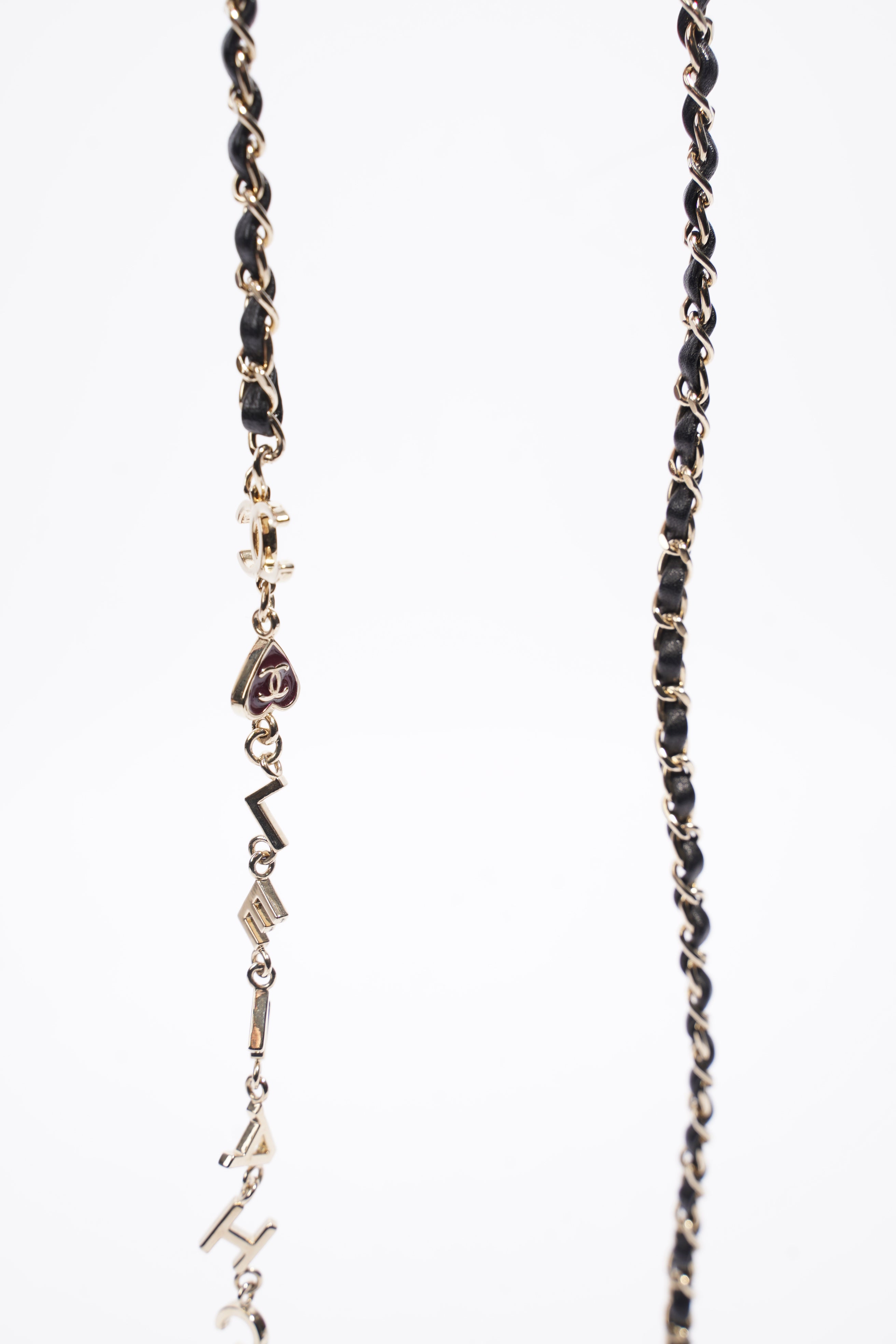 Chanel Square Sunglasses With Chain Black Acetate 57mm 17mm