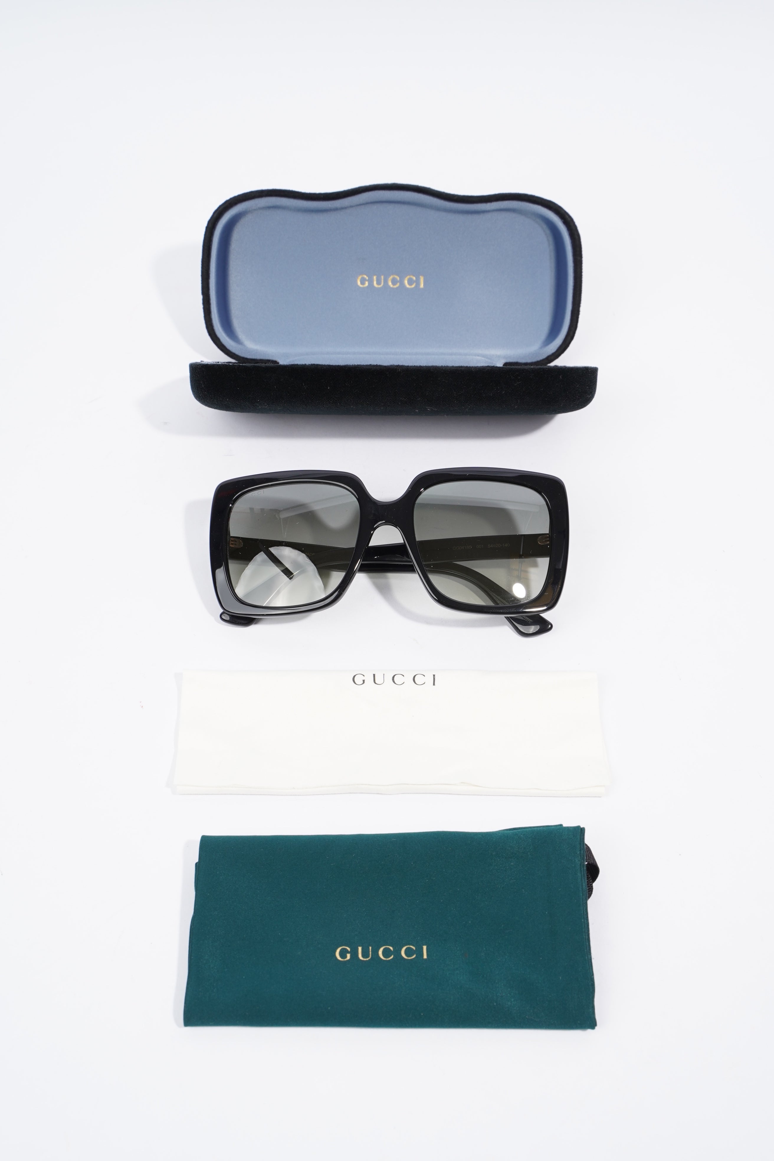 Gucci Square Sunglasses Black Acetate 140mm
